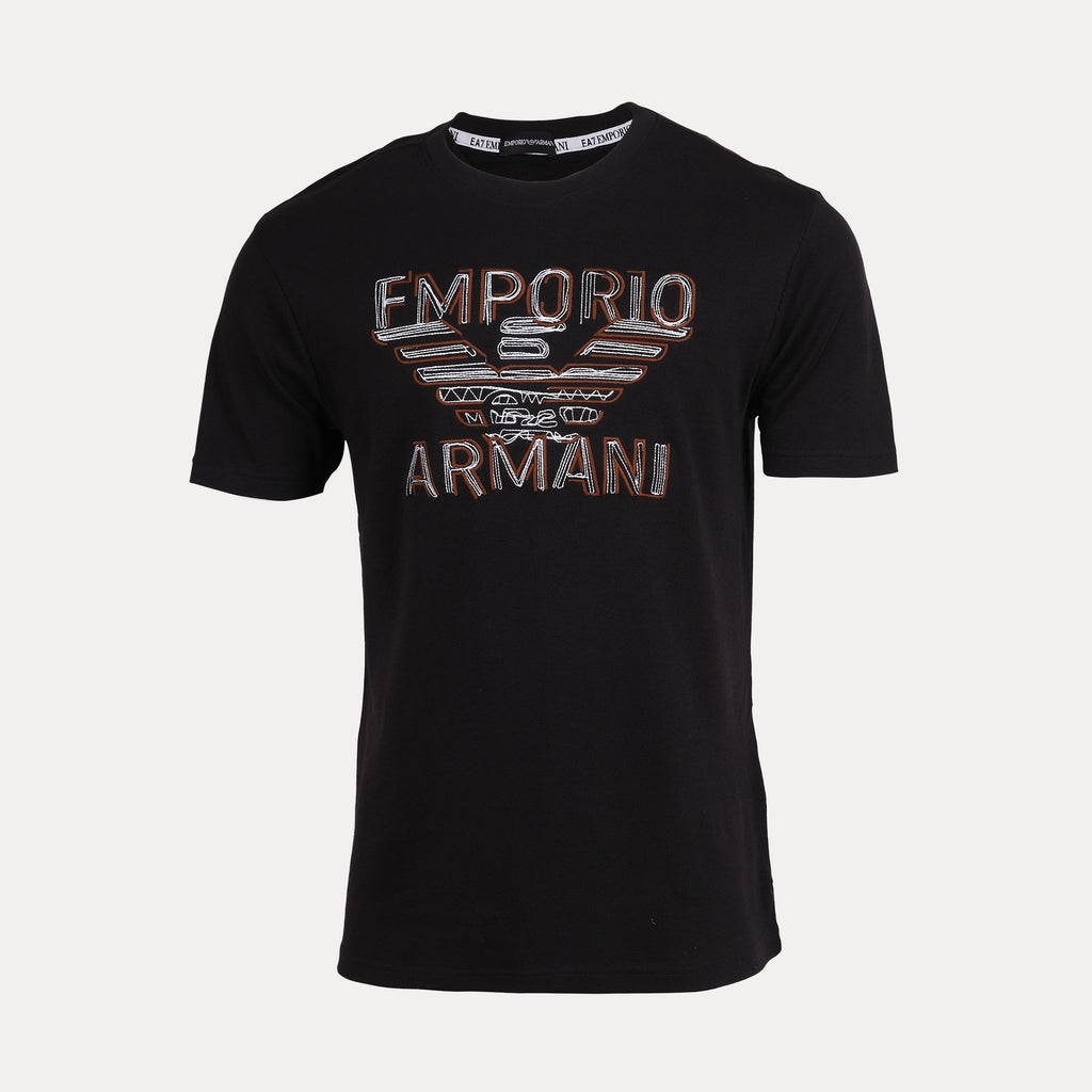 EMPORIO ARMANI Ember Noir Relaxed Fit Short Sleeve Graphic T-Shirt