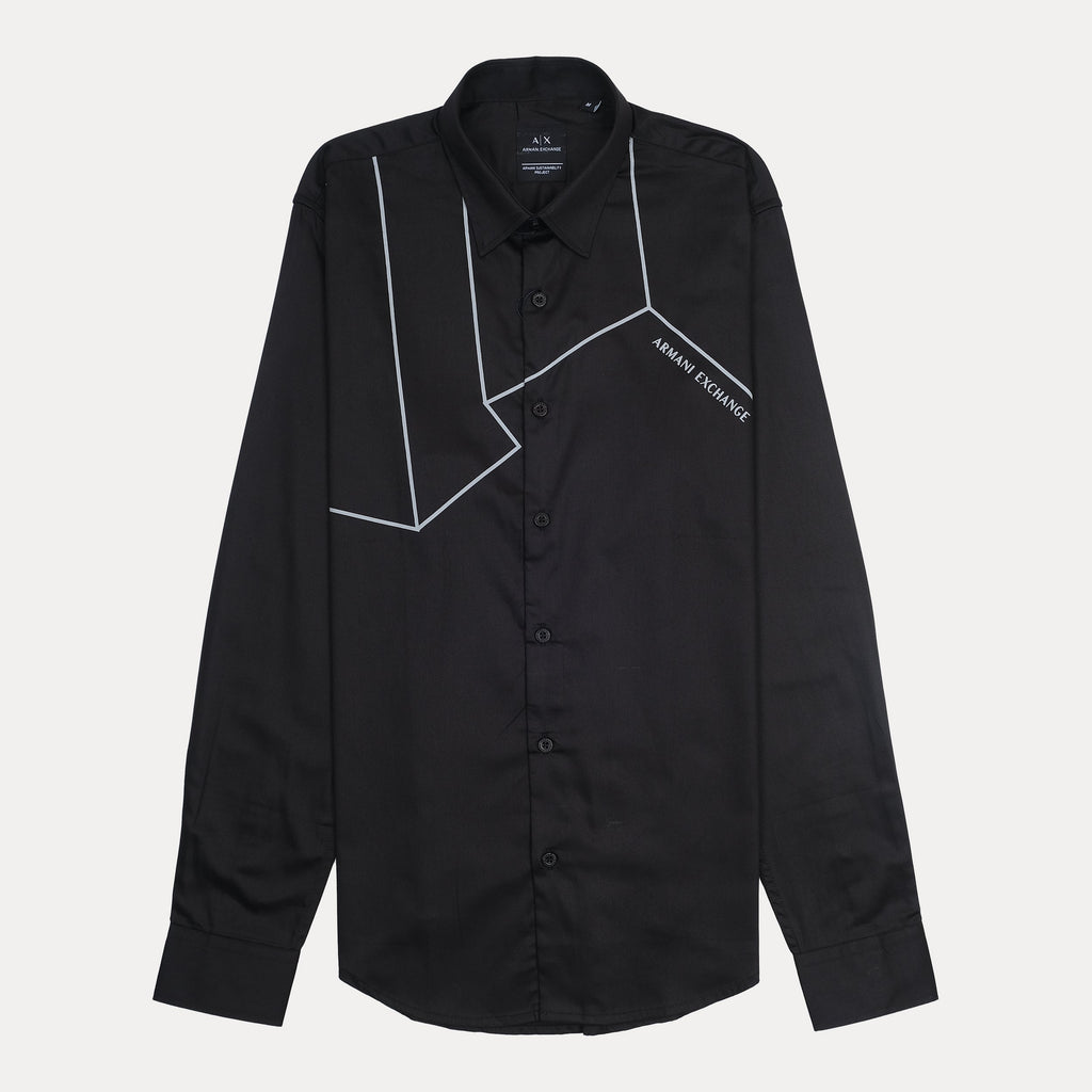 ARMANI EXCHANGE Opulent Onyx Long Sleeve Button-Down Shirt
