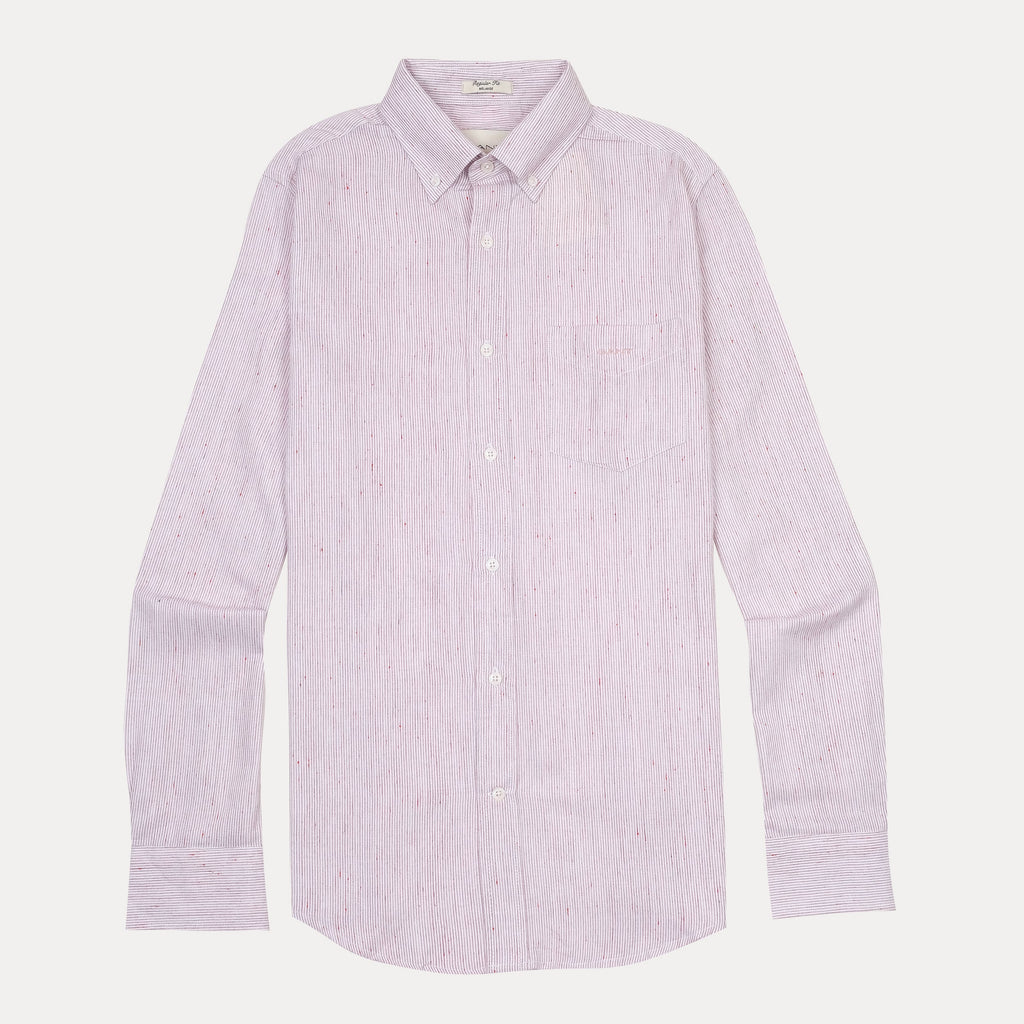 [Melange Slub Linen] GANT Melange Stripe Shirt in Blushing Petal
