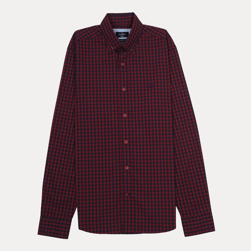 HACKETT Slim Fit Red and Navy Check Shirt