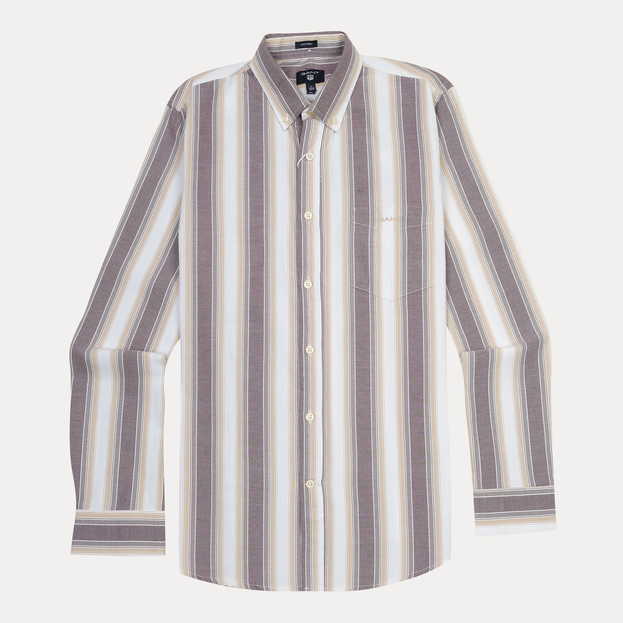 GANT Striped Elegance Tech Prep Shirt in Earthy Tones
