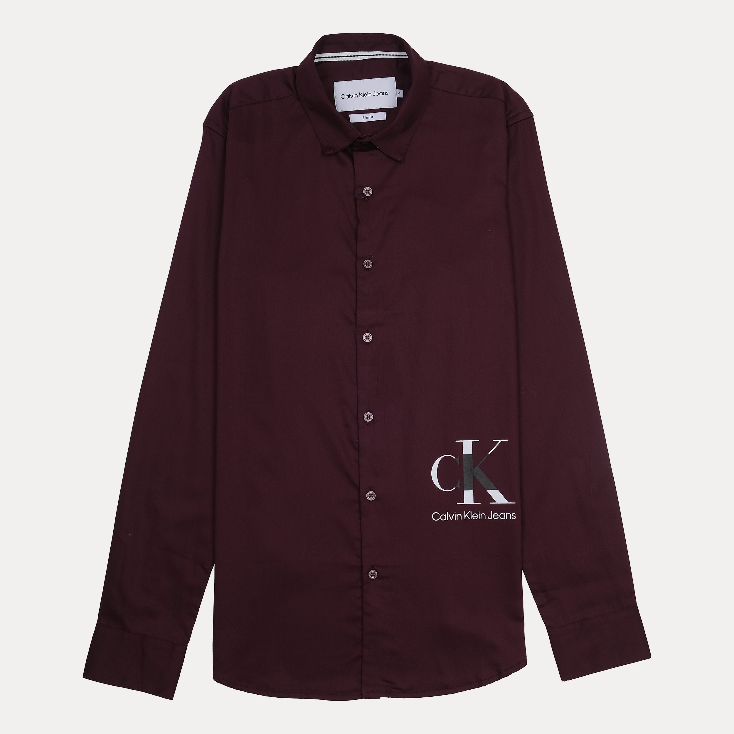 Calvin Klein Jeans Slim Fit Burgundy Shirt