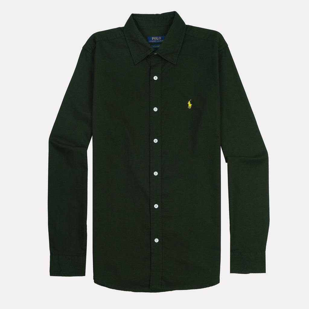 Polo Ralph Lauren Custom Fit Shirt in Enchanted Forest Green - Effortlessly Elegant