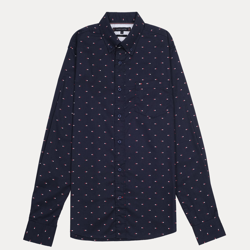 Tommy Hilfiger Dapper Navy Logo Print Delight Shirt