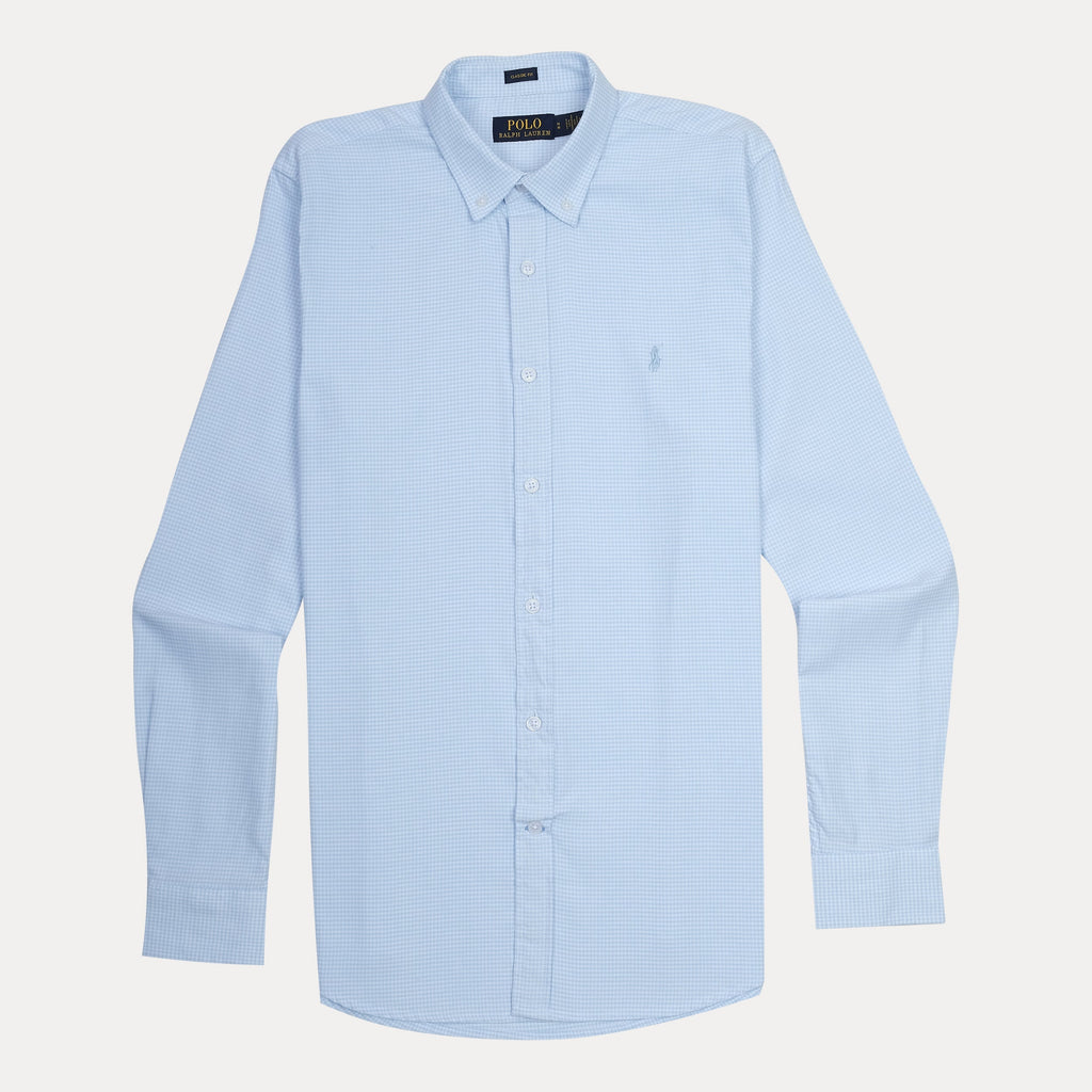 Polo Ralph Lauren Classic Fit Sky Blue Gingham Shirt