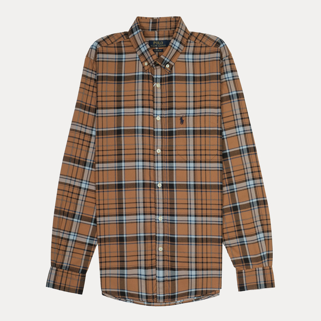 POLO RALPH LAUREN Terra Cotta Check Classic Fit Long Sleeve Button-Down Shirt