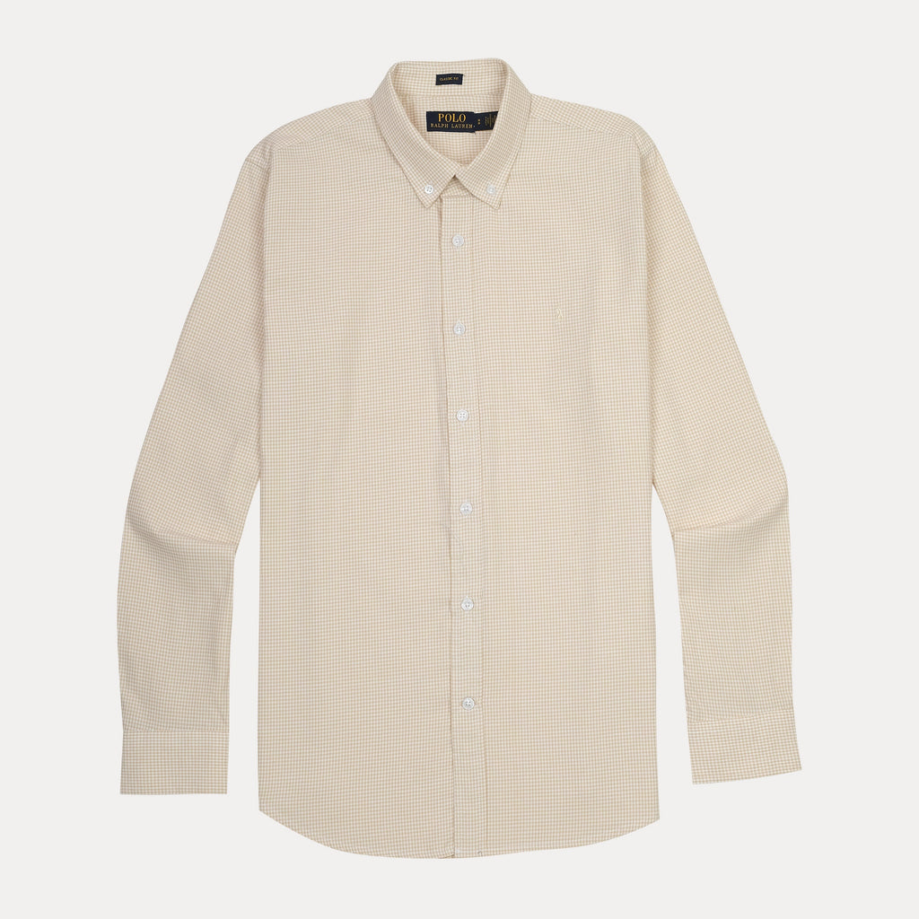 Polo Ralph Lauren Classic Fit Gingham Shirt in Creamy Biscotti