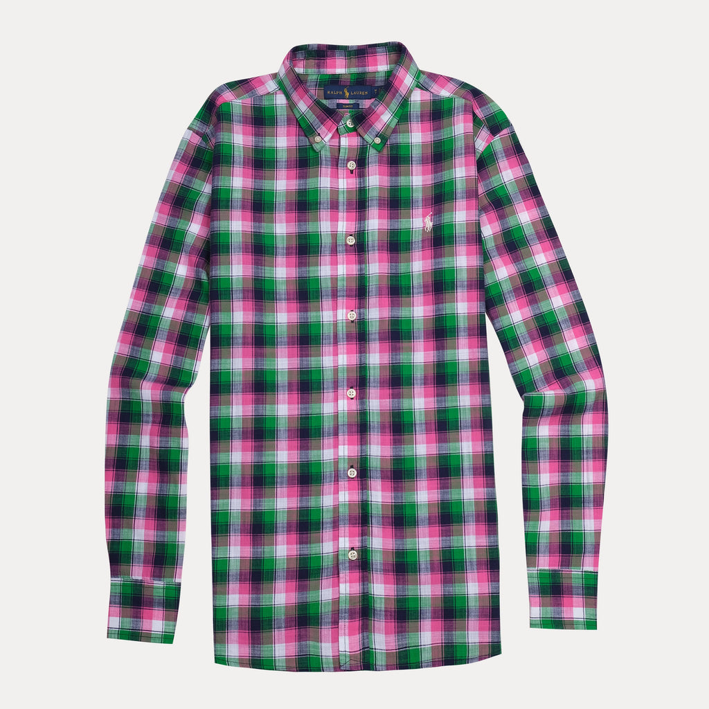 Ralph Lauren Sunfit Plaid Shirt in Pink and Green