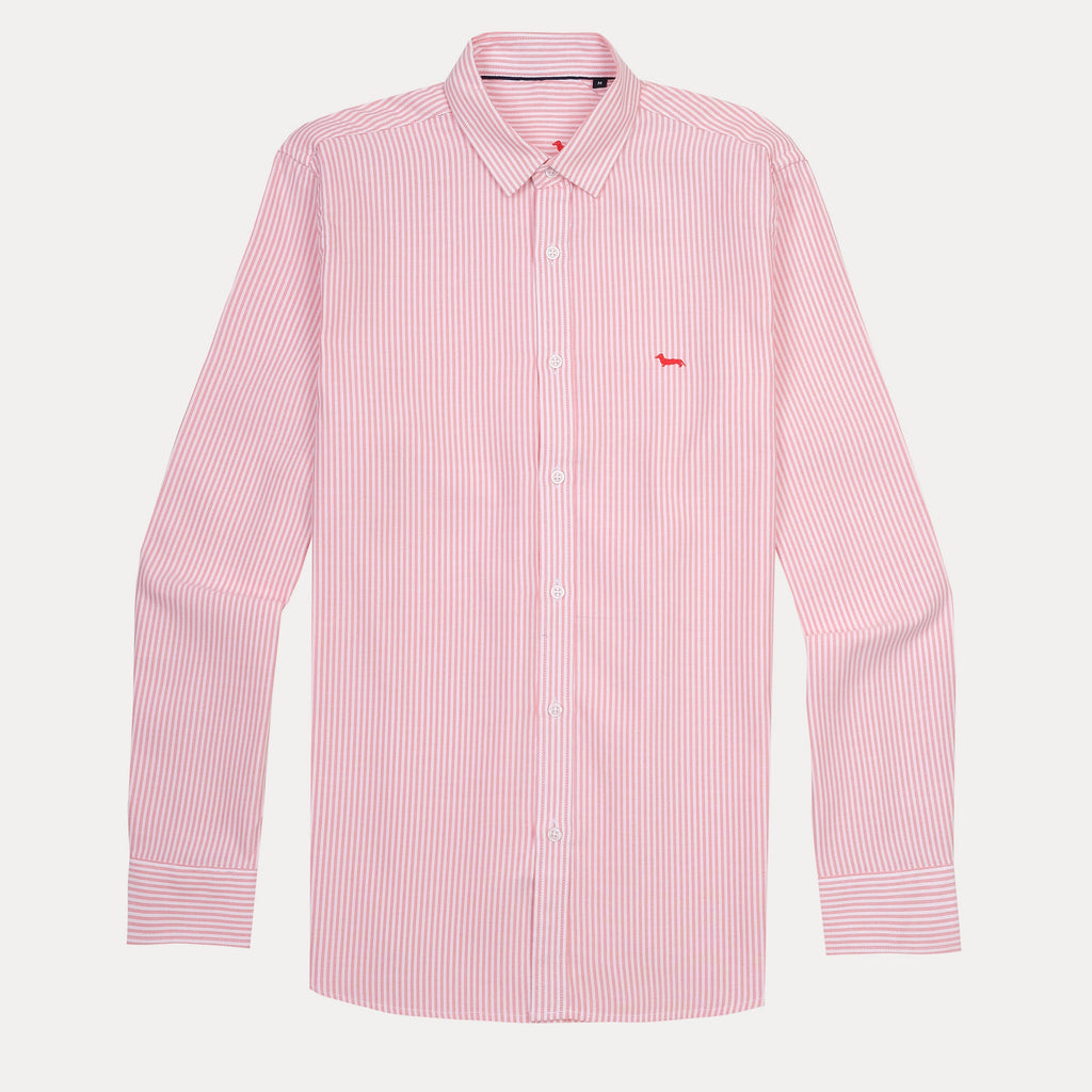 Harmont & Blaine Striped Elegance Shirt in Blushing Coral
