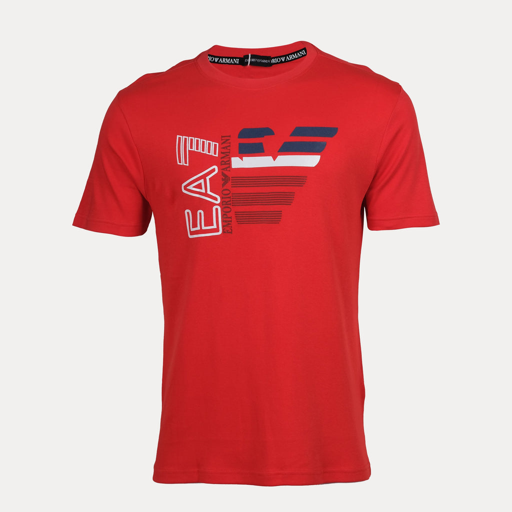 EA7 EMPORIO ARMANI Crimson Blaze Relaxed Fit Short Sleeve T-Shirt