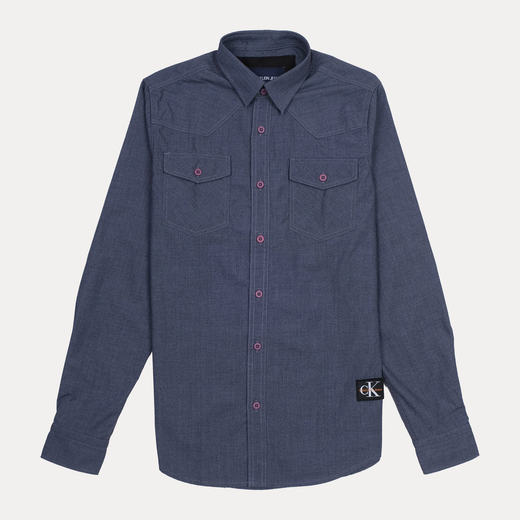 CALVIN KLEIN JEANS Astral Blue Classic Fit Long Sleeve Shirt
