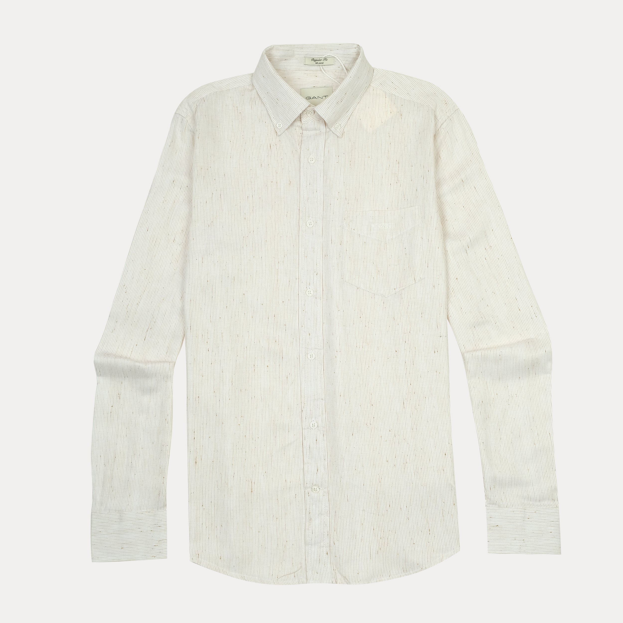 [Melange Slub Linen] GANT Elegant Melange Button-Up Shirt in Whispering Cream