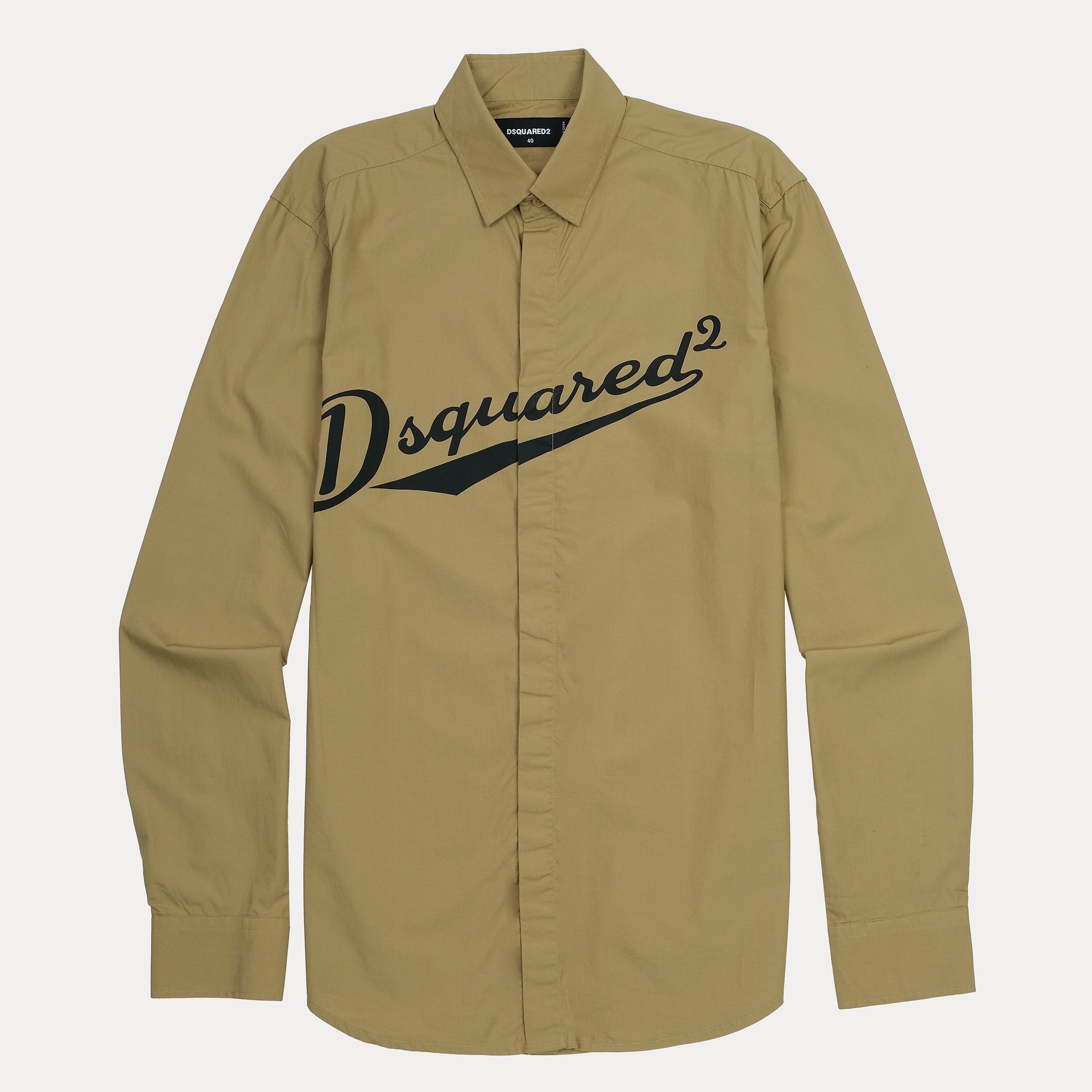 DSQUARED2 Urban Chic Khaki Button-Up Shirt