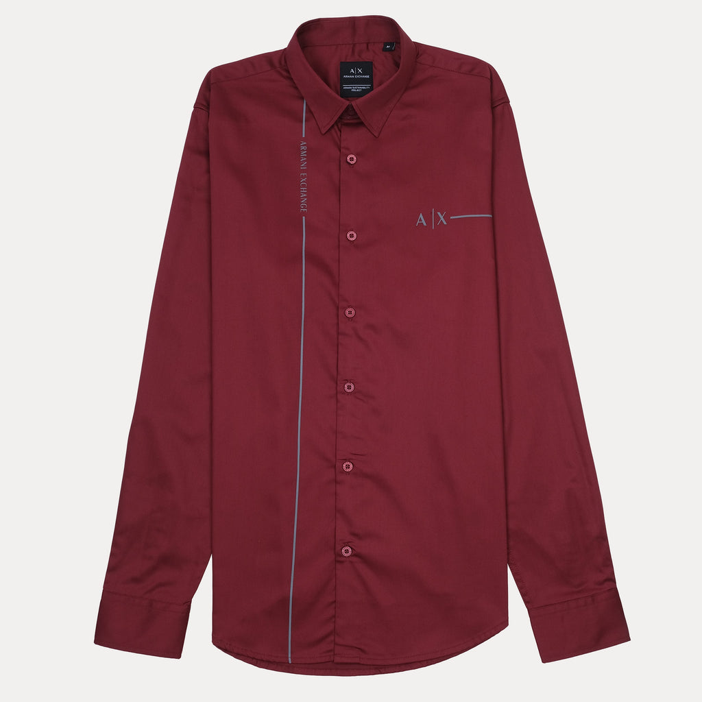 Armani Exchange Elegant Merlot Button-Up Shirt
