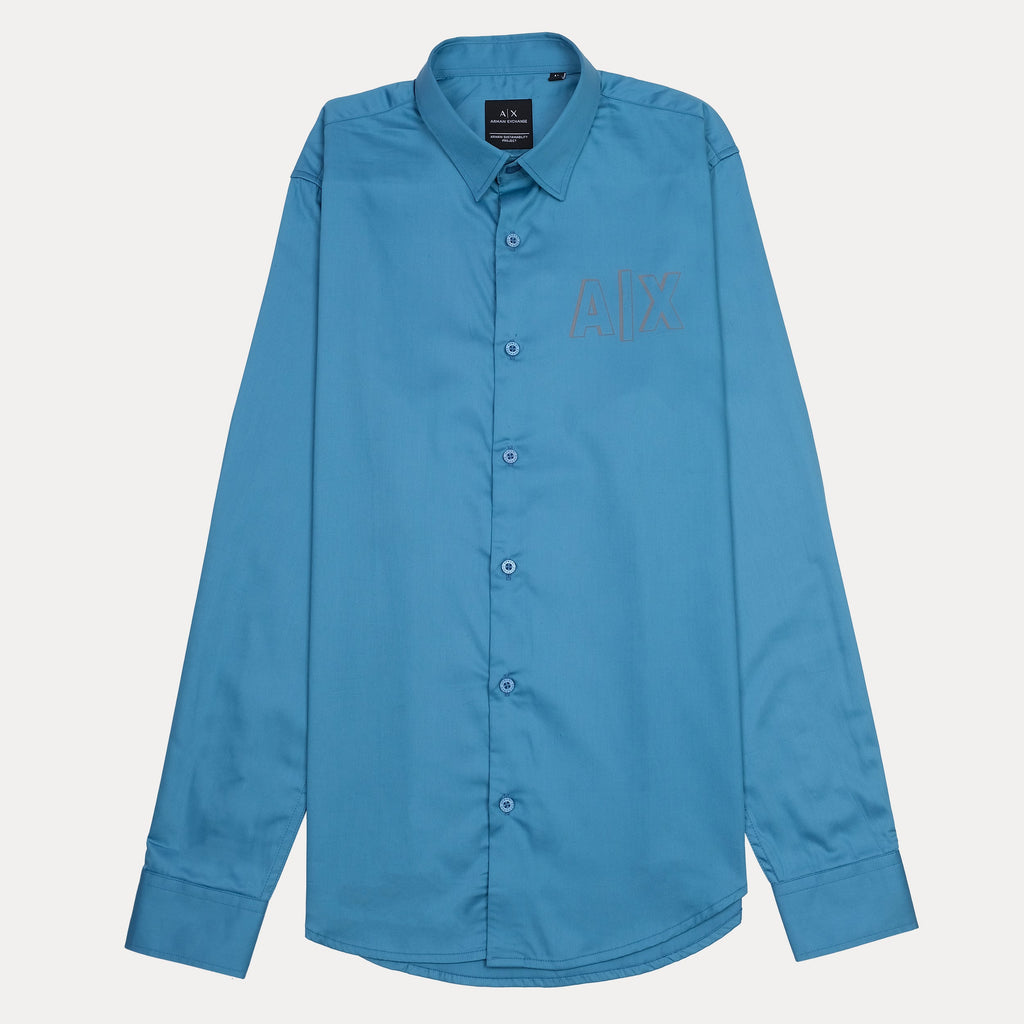 Armani Exchange Dapper Sky Blue Button-Up Shirt