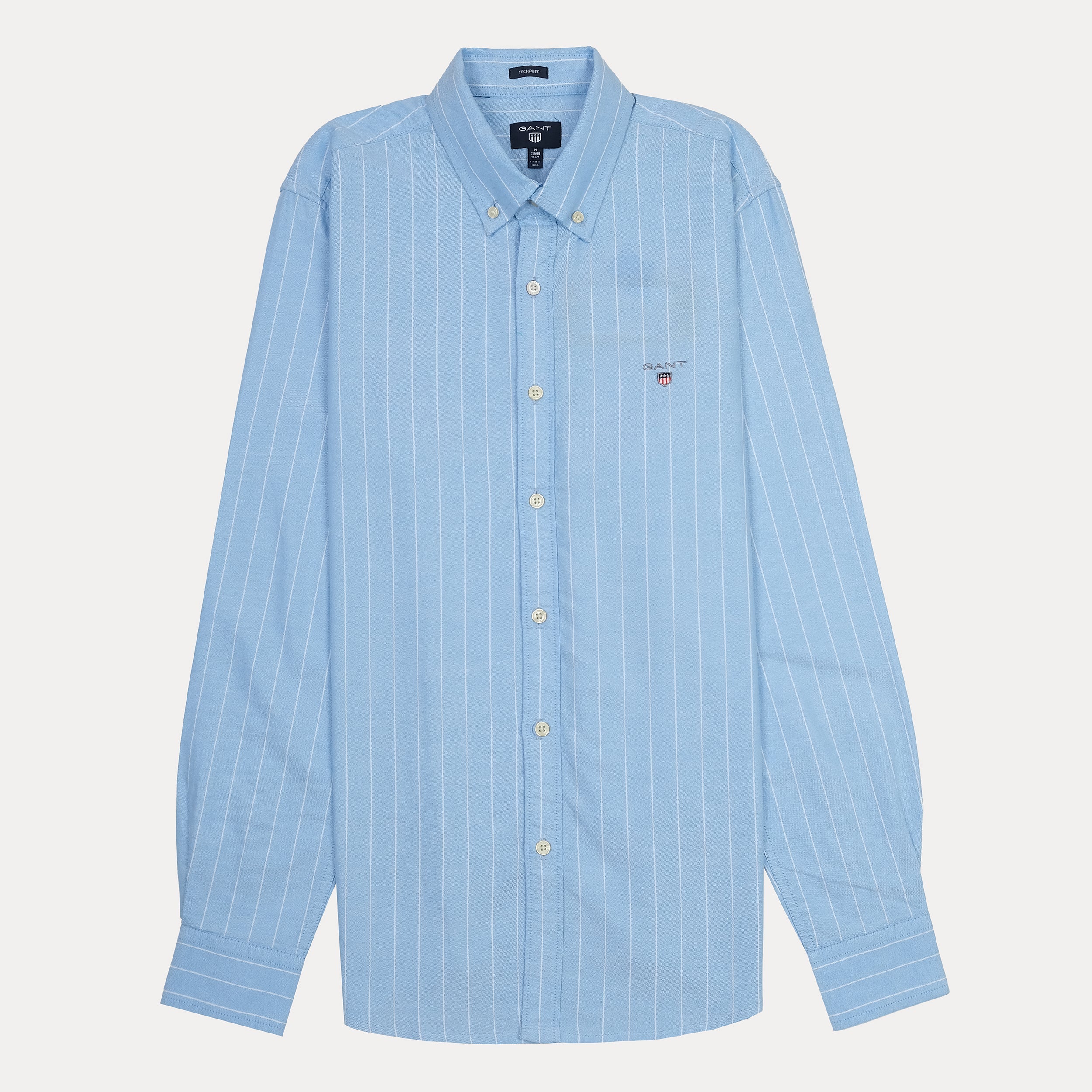 GANT Classic Fit Striped Button-Up Shirt in Sky Blue