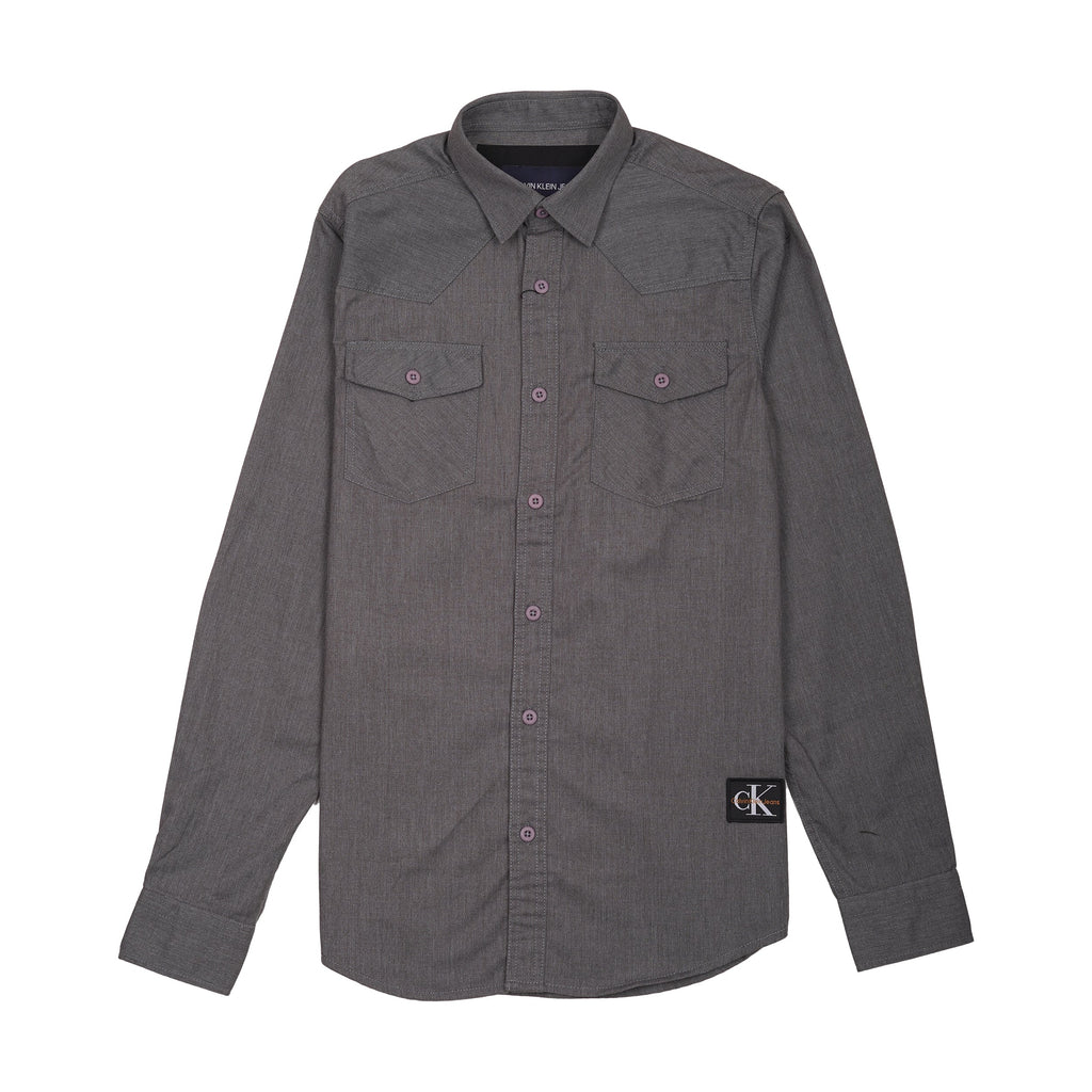 CALVIN KLEIN JEANS Prismatic Slate Modern Fit Long Sleeve Chambray Shirt