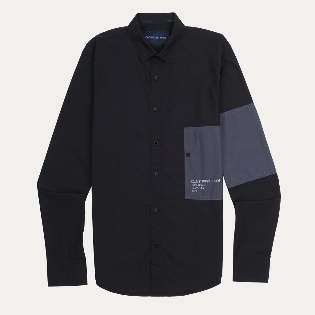 Calvin Klein Jeans Urban Chic Long Sleeve Shirt in Midnight Black
