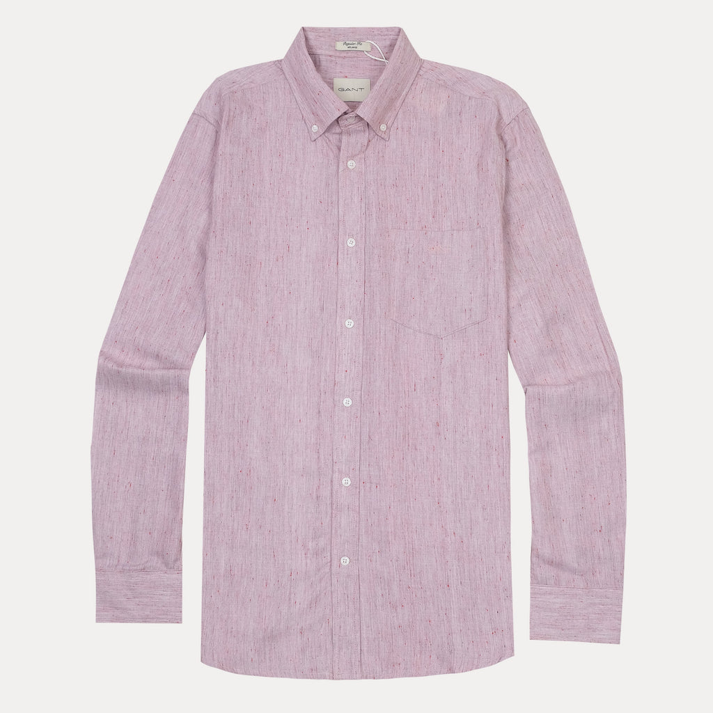 [Melange Slub Linen] GANT Melange Button-Up Shirt in Blush Whisper