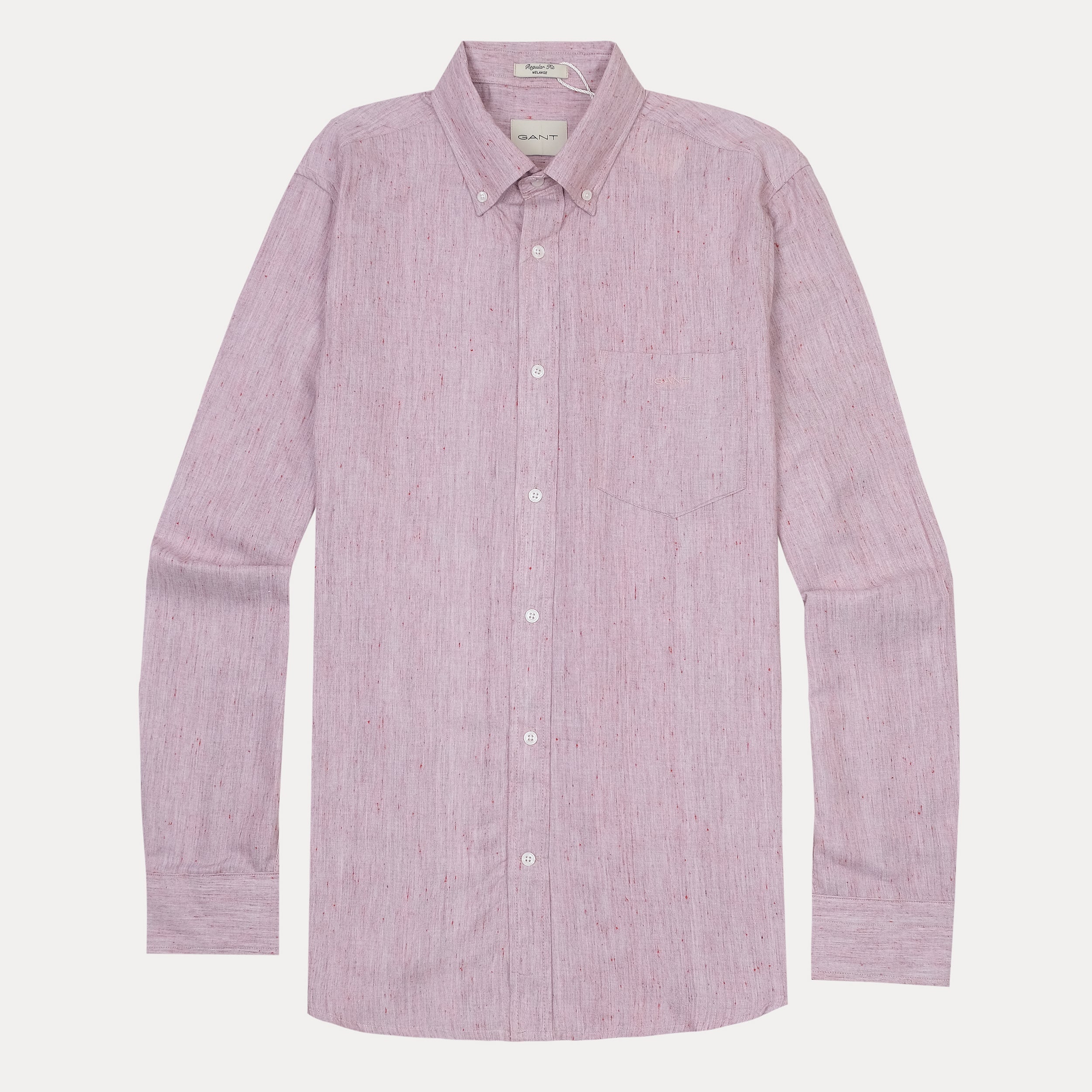 [Melange Slub Linen] GANT Melange Button-Up Shirt in Blush Whisper