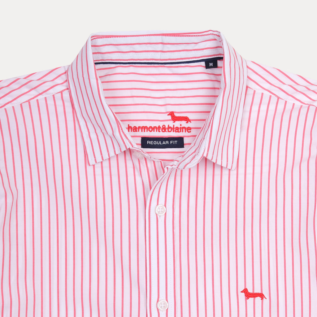 harmont&blaine Striped Elegance Shirt in Blushing Pink