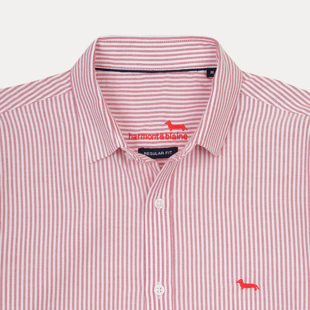 harmont & blaine Striped Delight Shirt - Cherry Blossom Red