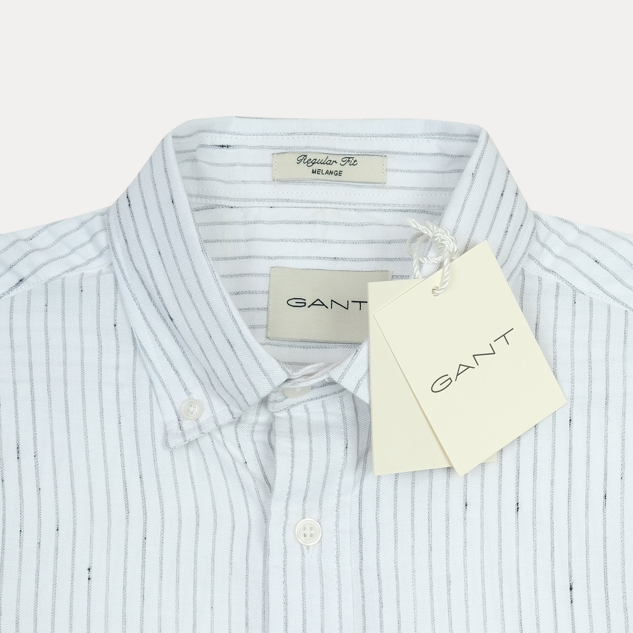 [Mélange Slub Linen] GANT Melange Striped Elegance Shirt in Whispering Blue