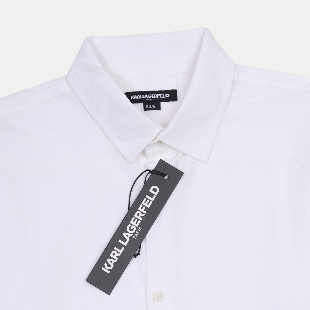 KARL LAGERFELD Chic White Cotton Shirt with Artistic Print