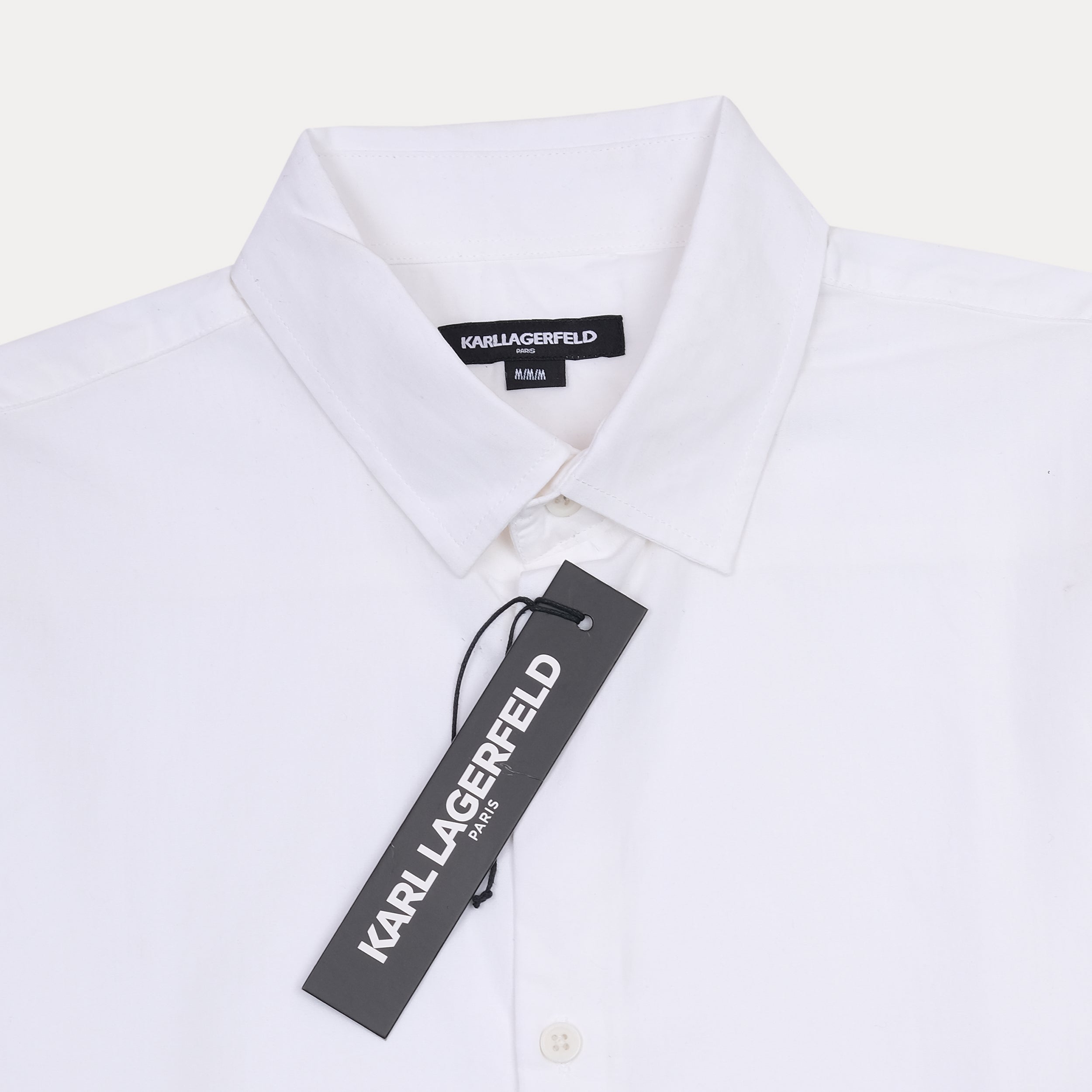KARL LAGERFELD Chic White Cotton Shirt with Artistic Print