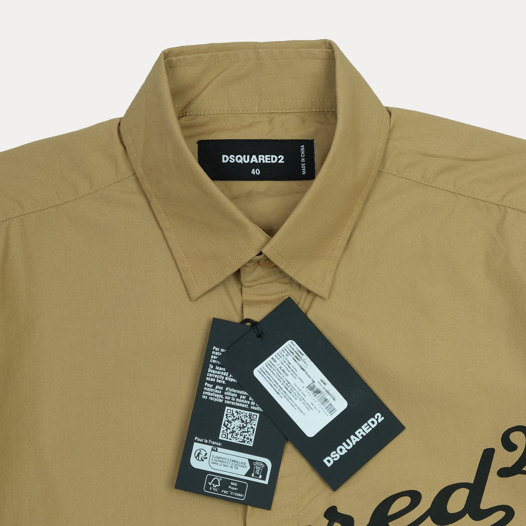 DSQUARED2 Urban Chic Khaki Button-Up Shirt