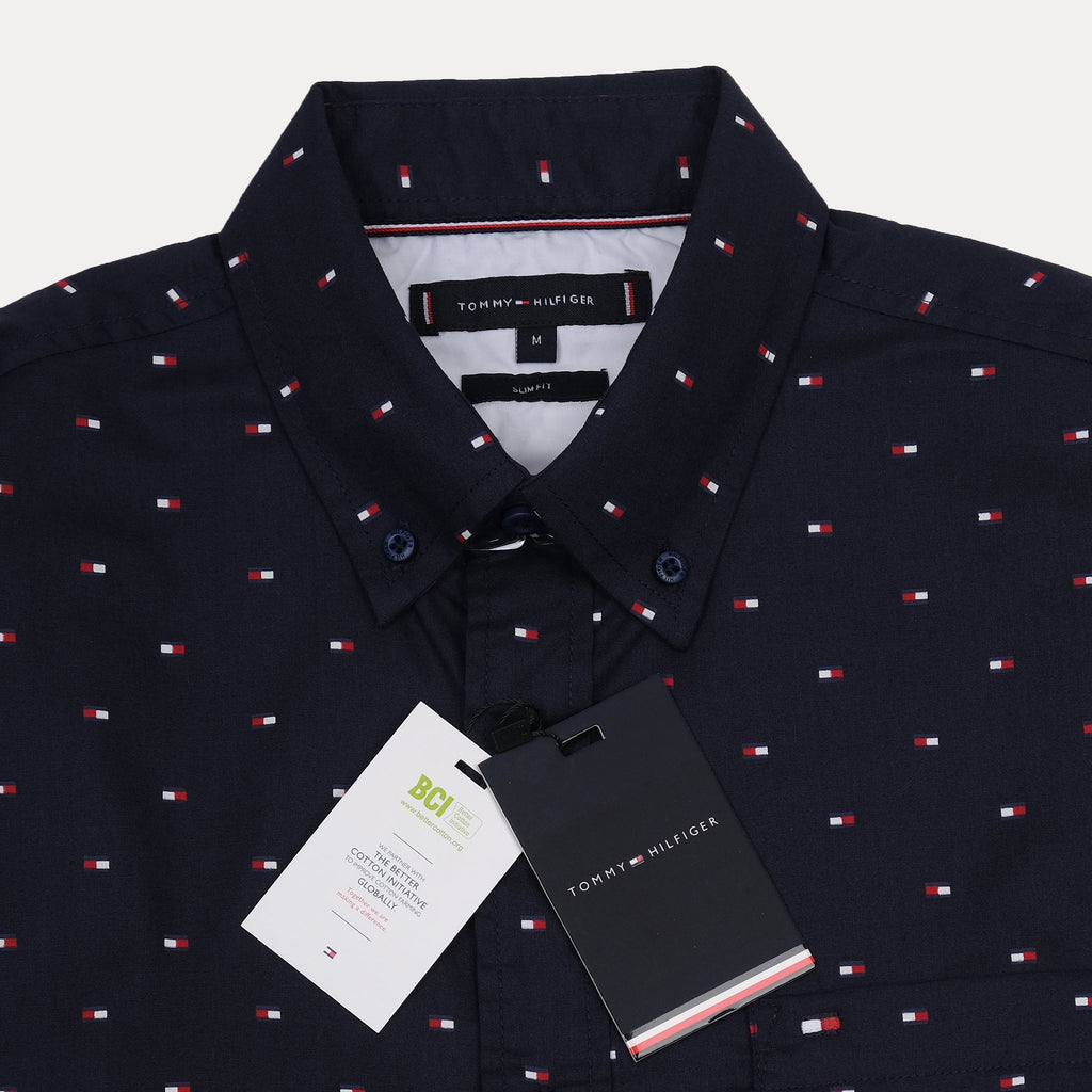 Tommy Hilfiger Dapper Navy Logo Print Delight Shirt