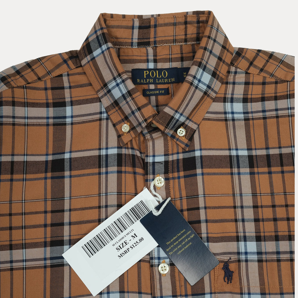 POLO RALPH LAUREN Terra Cotta Check Classic Fit Long Sleeve Button-Down Shirt