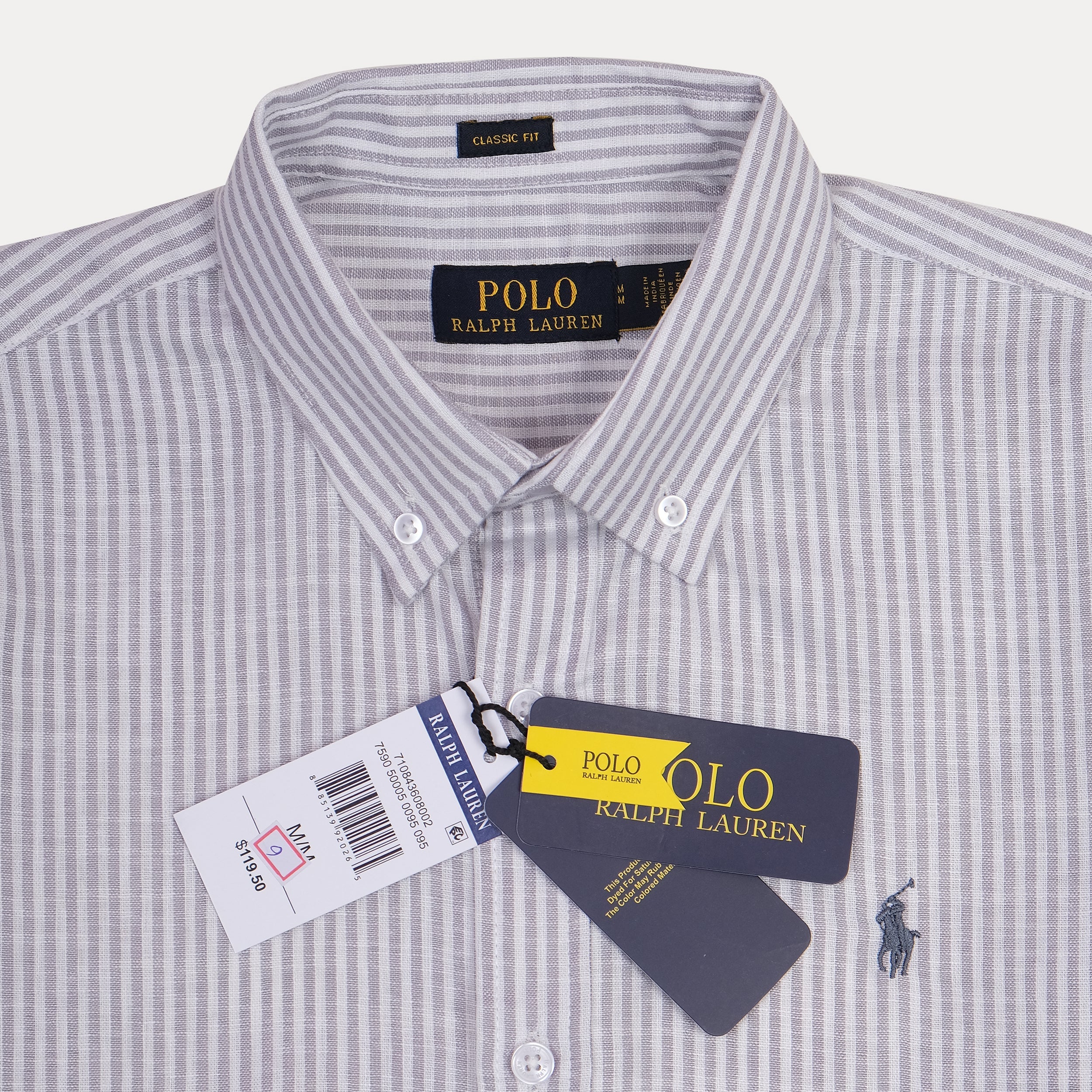 Polo Ralph Lauren Classic Fit Striped Linen Shirt in Whispering Gray