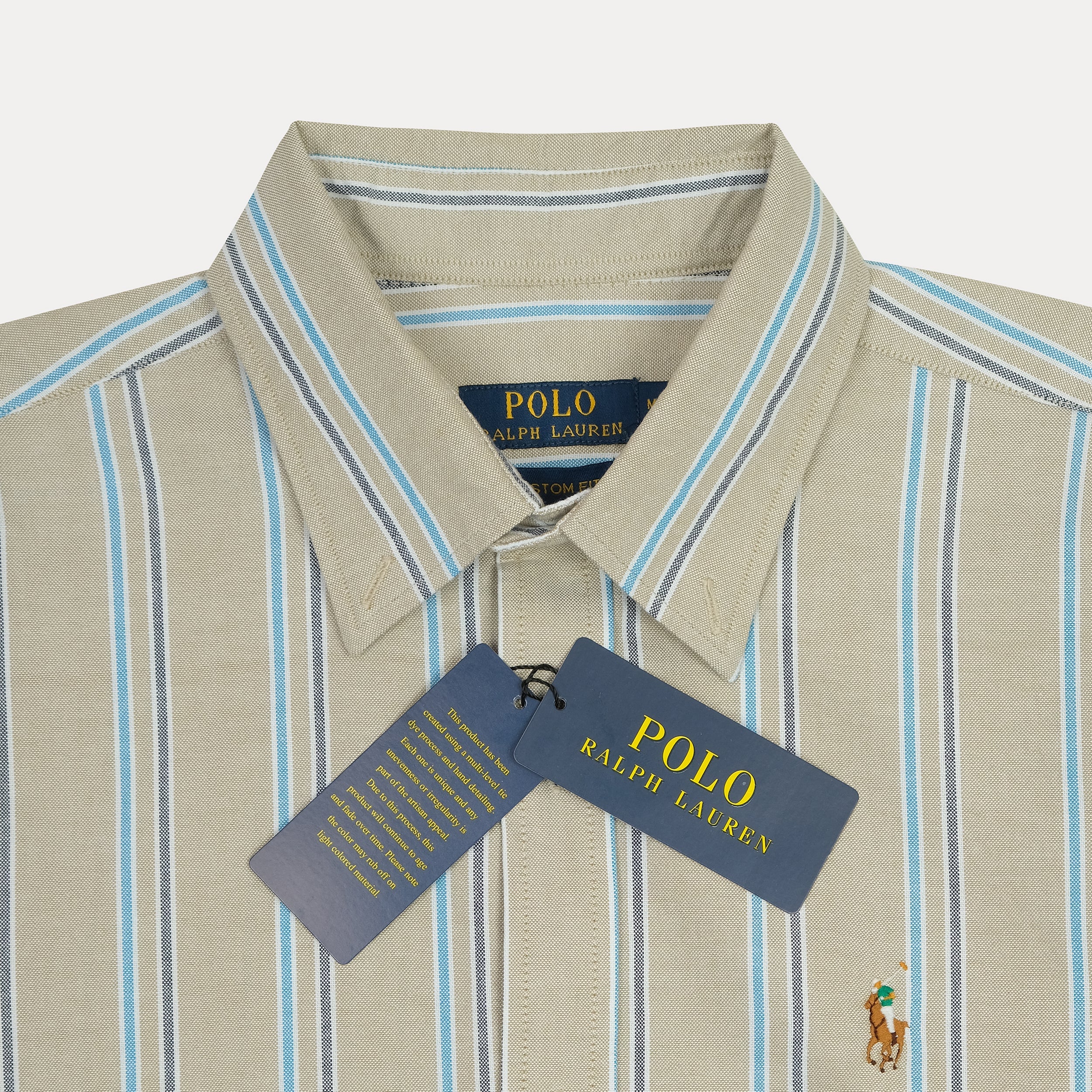Polo Ralph Lauren Striped Elegance Shirt in Soft Sand & Sky Blue
