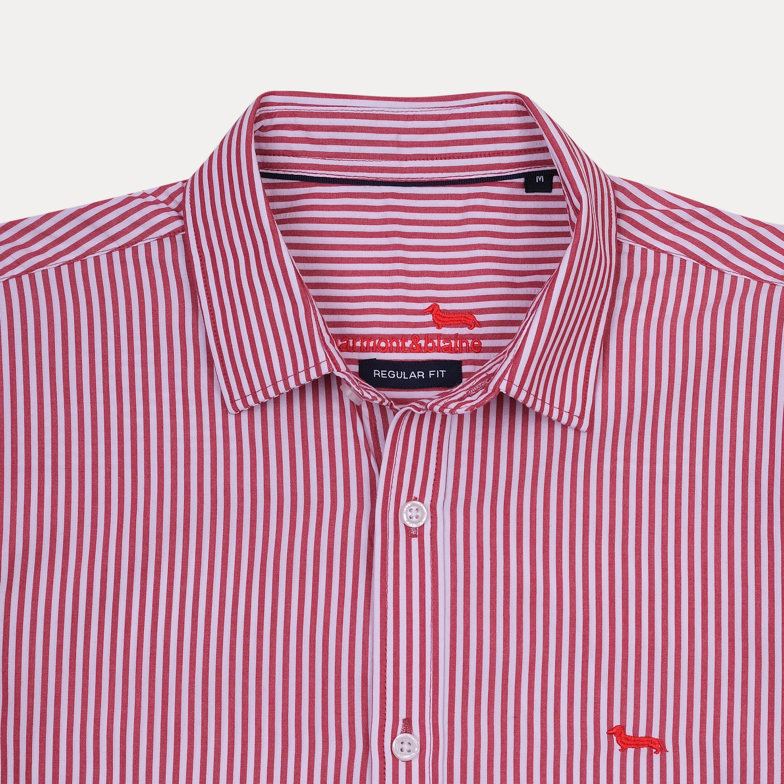 Harmont & Blaine Charming Crimson Striped Regular Fit Shirt
