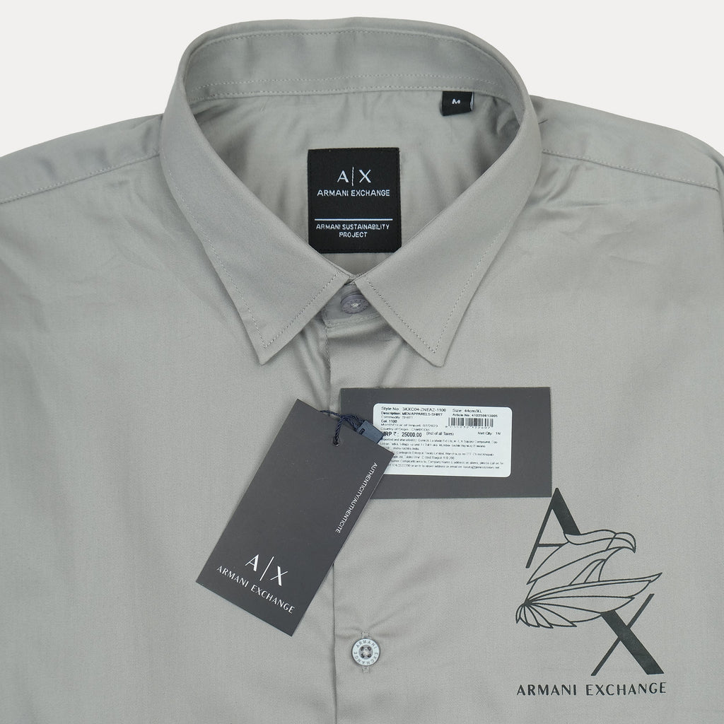 ARMANI EXCHANGE Opulent Ashen Long Sleeve Button-Up Shirt