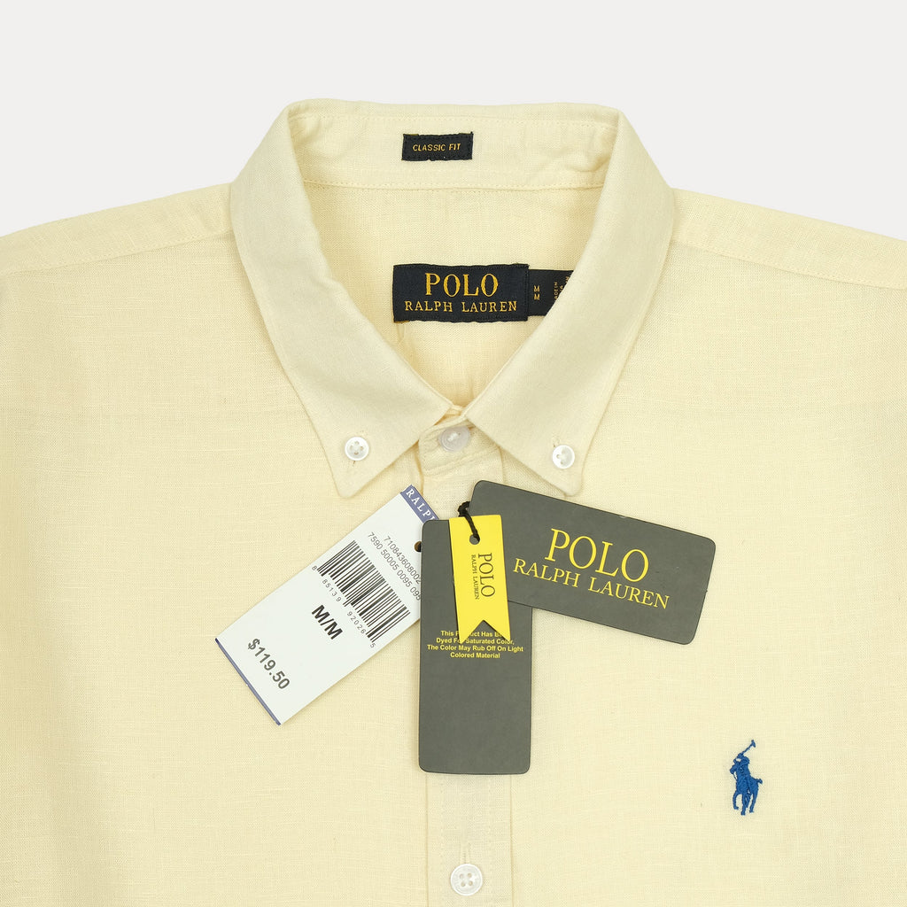 Polo Ralph Lauren Classic Fit Sunny Lemon Linen Button-Up Shirt