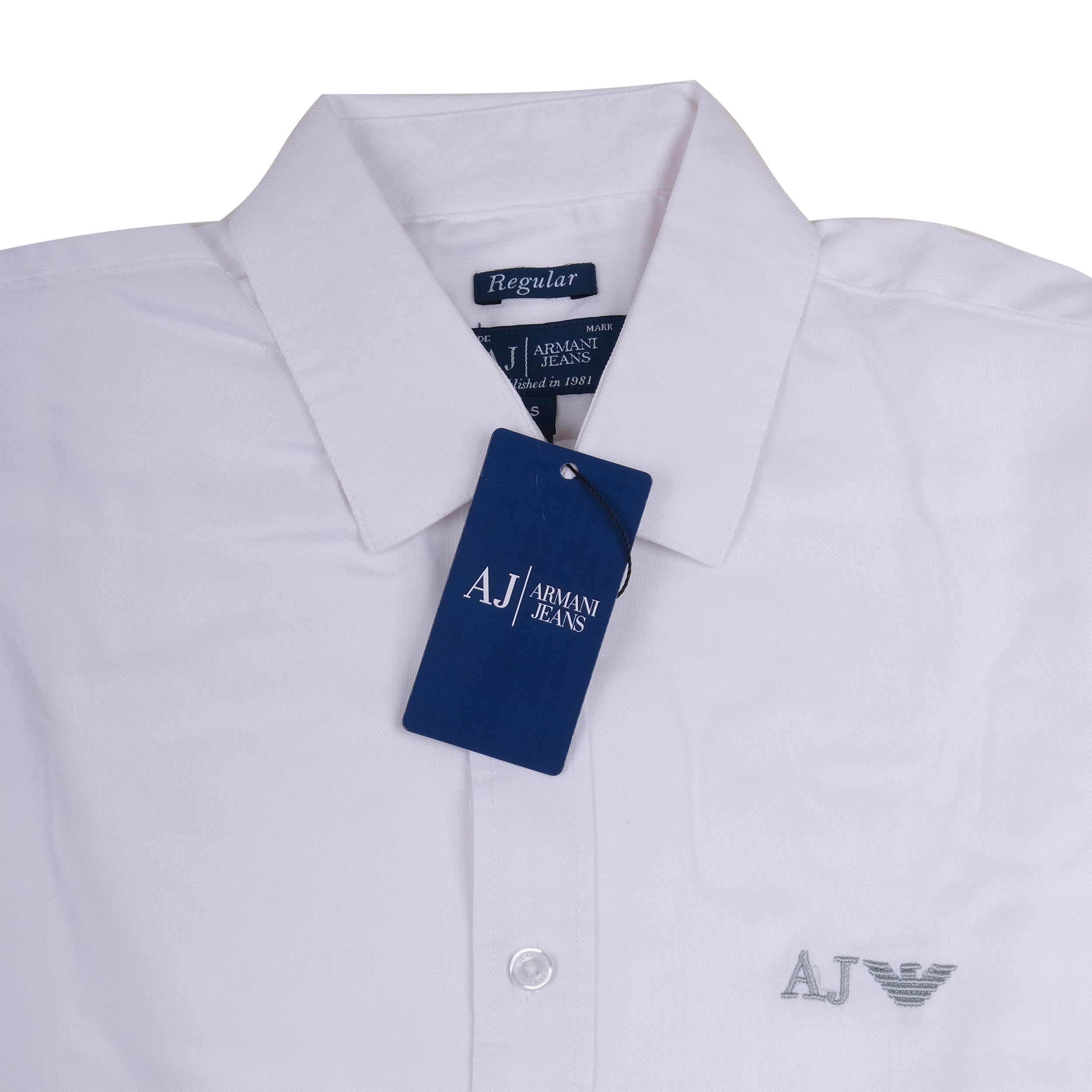 AJ ARMANI JEANS Pristine Pearl Classic Fit Long Sleeve Button-Up Shirt
