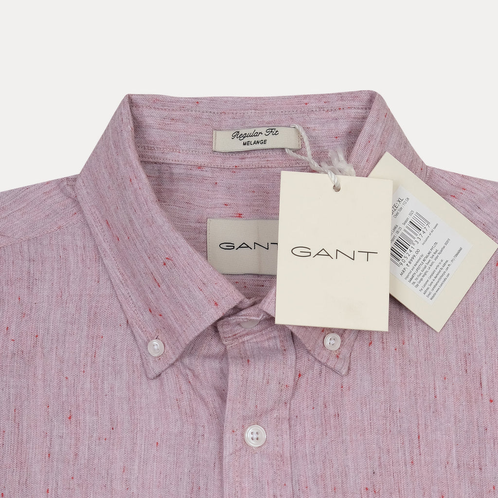 [Melange Slub Linen] GANT Melange Button-Up Shirt in Blush Whisper