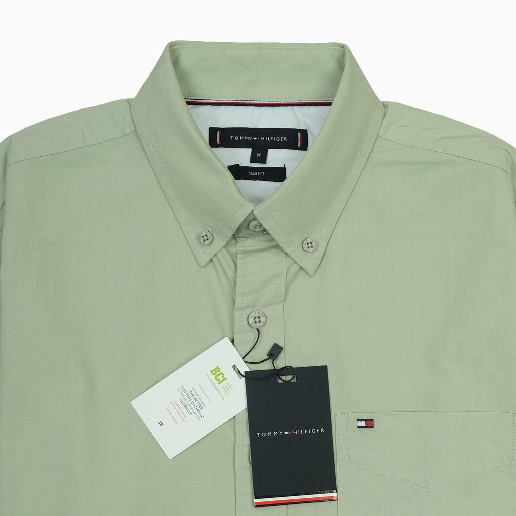Tommy Hilfiger Classic Fit Long Sleeve Button-Up Shirt in Soft Green