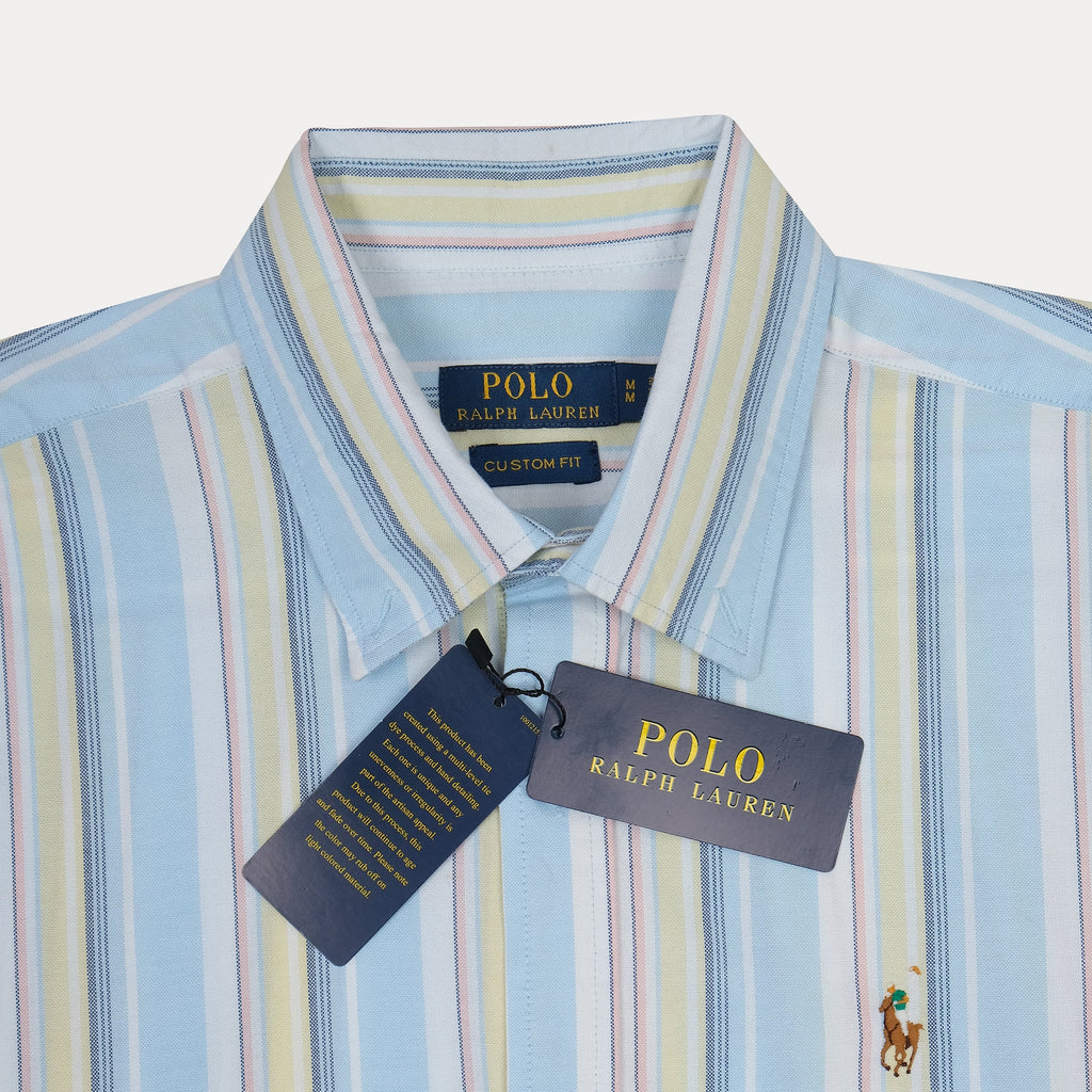 Polo Ralph Lauren Custom Fit Striped Shirt in Serene Sky Blue