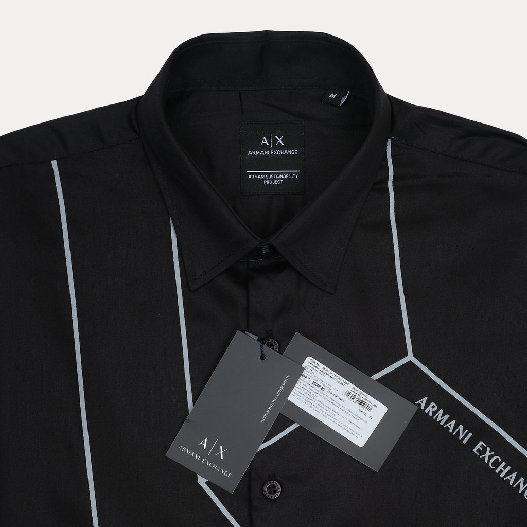 ARMANI EXCHANGE Opulent Onyx Long Sleeve Button-Down Shirt