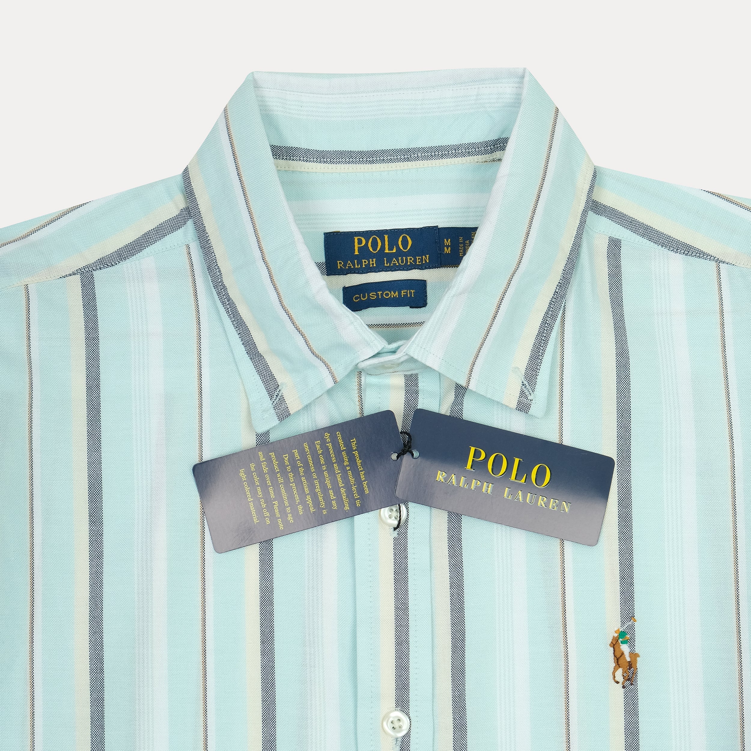 Polo Ralph Lauren Breezy Aqua Striped Custom Fit Shirt