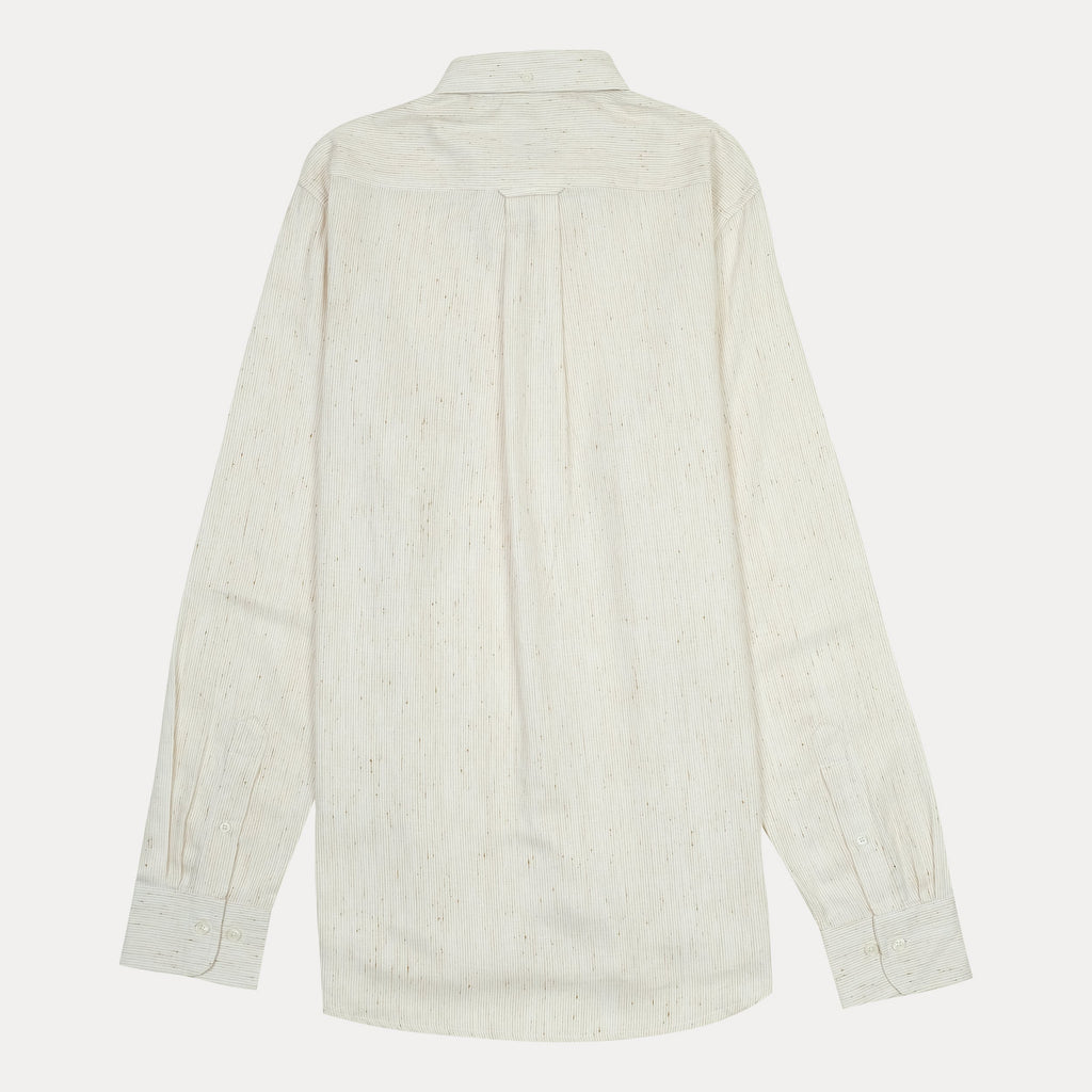 [Melange Slub Linen] GANT Elegant Melange Button-Up Shirt in Whispering Cream