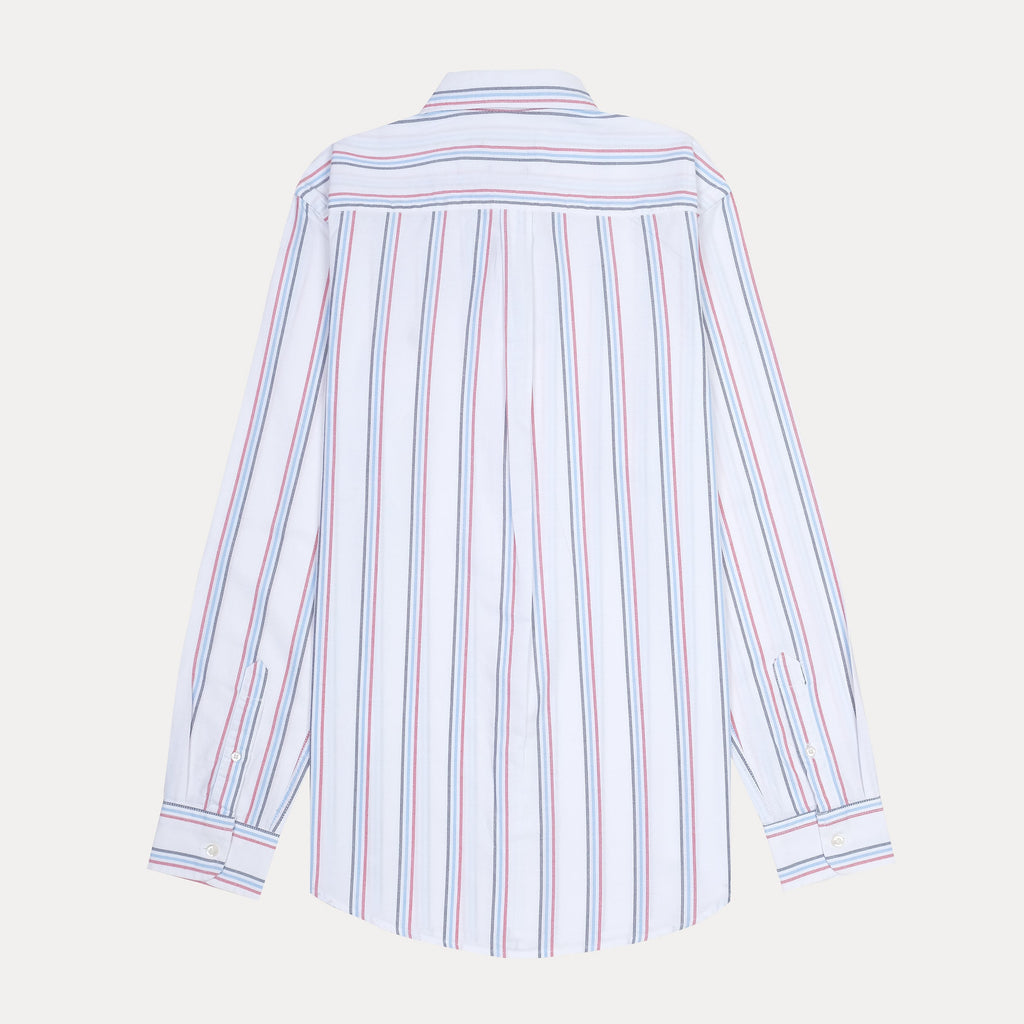 Polo Ralph Lauren Striped Elegance Button-Up Shirt in Crisp Cloud White