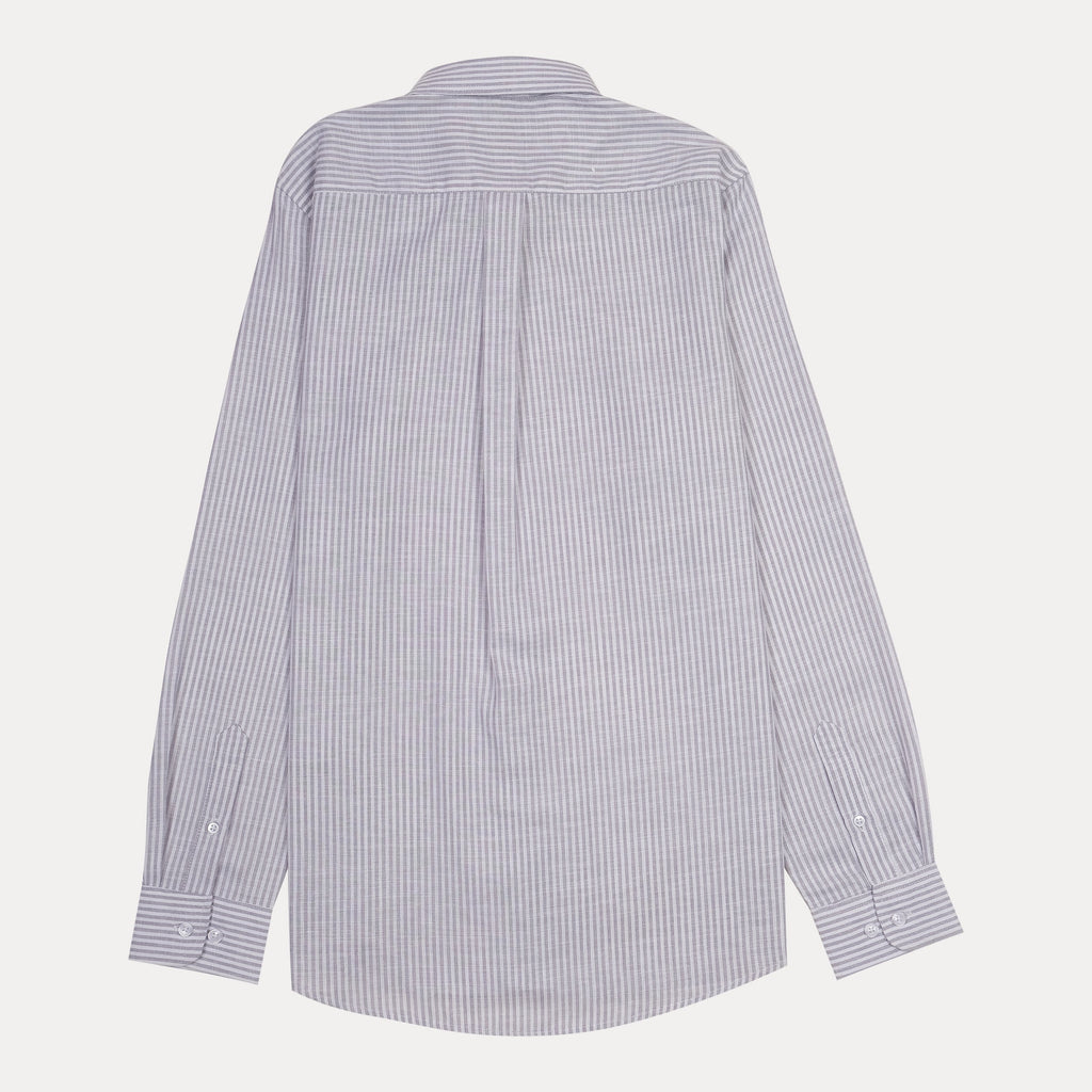 Polo Ralph Lauren Classic Fit Striped Linen Shirt in Whispering Gray