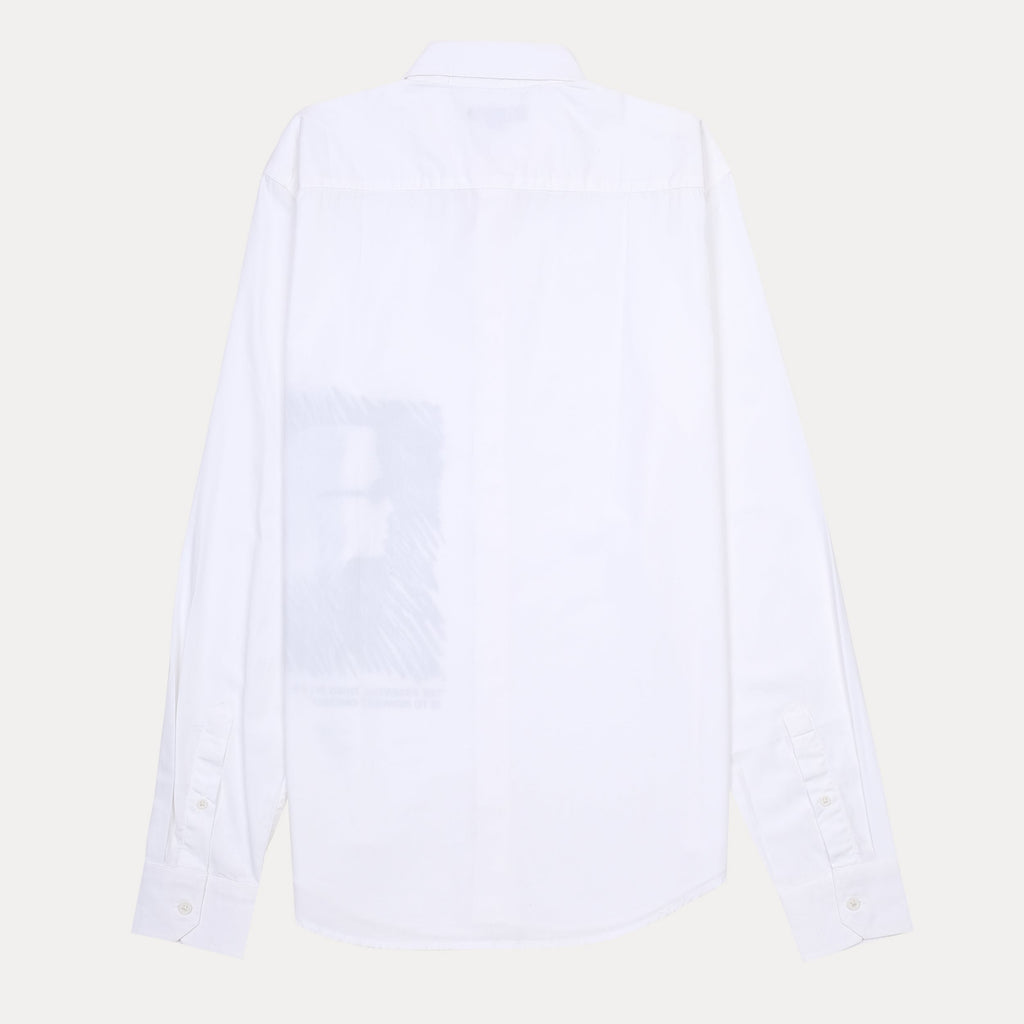KARL LAGERFELD Chic White Cotton Shirt with Artistic Print