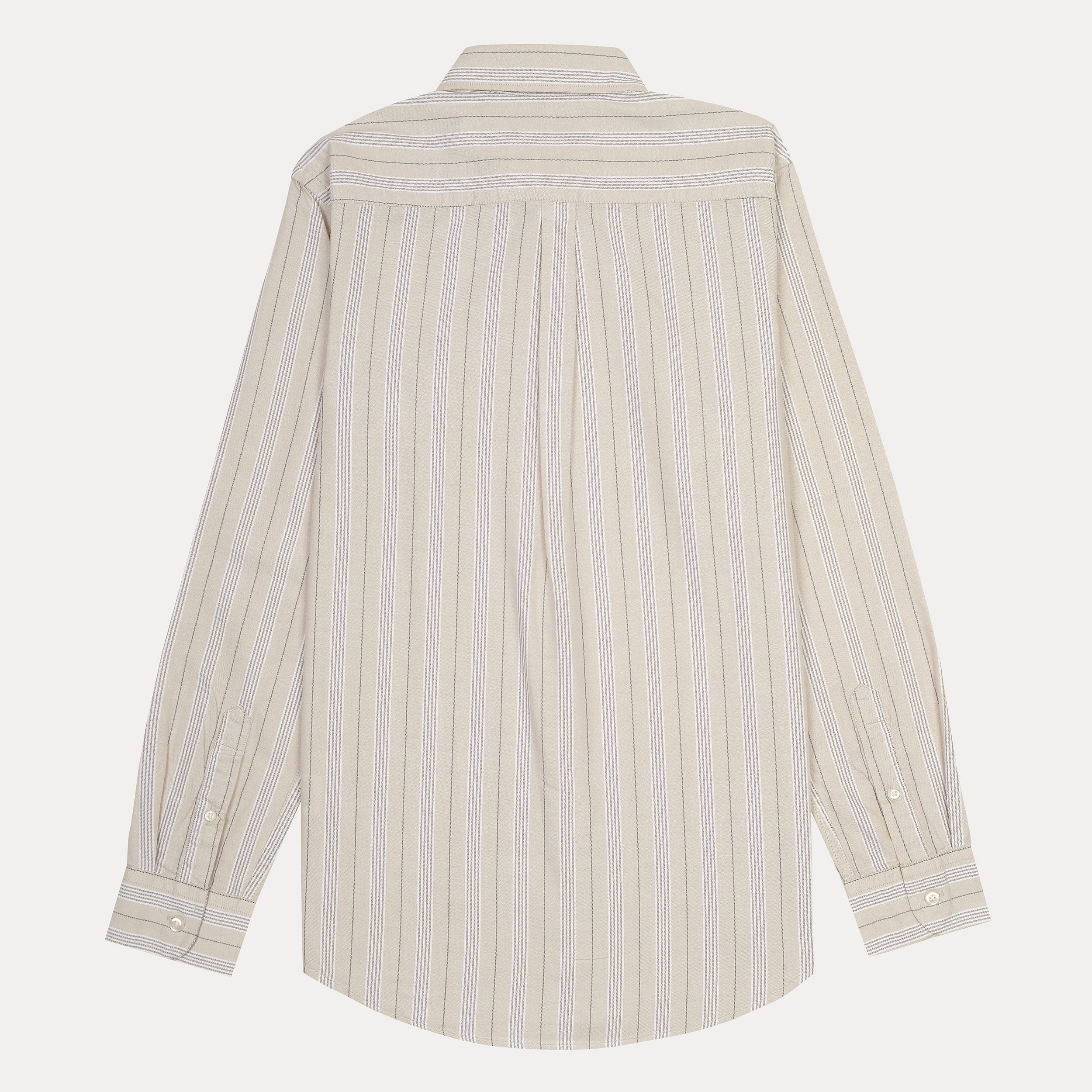 Polo Ralph Lauren Striped Elegance Shirt - Creamy Beige with Subtle Blue Stripes