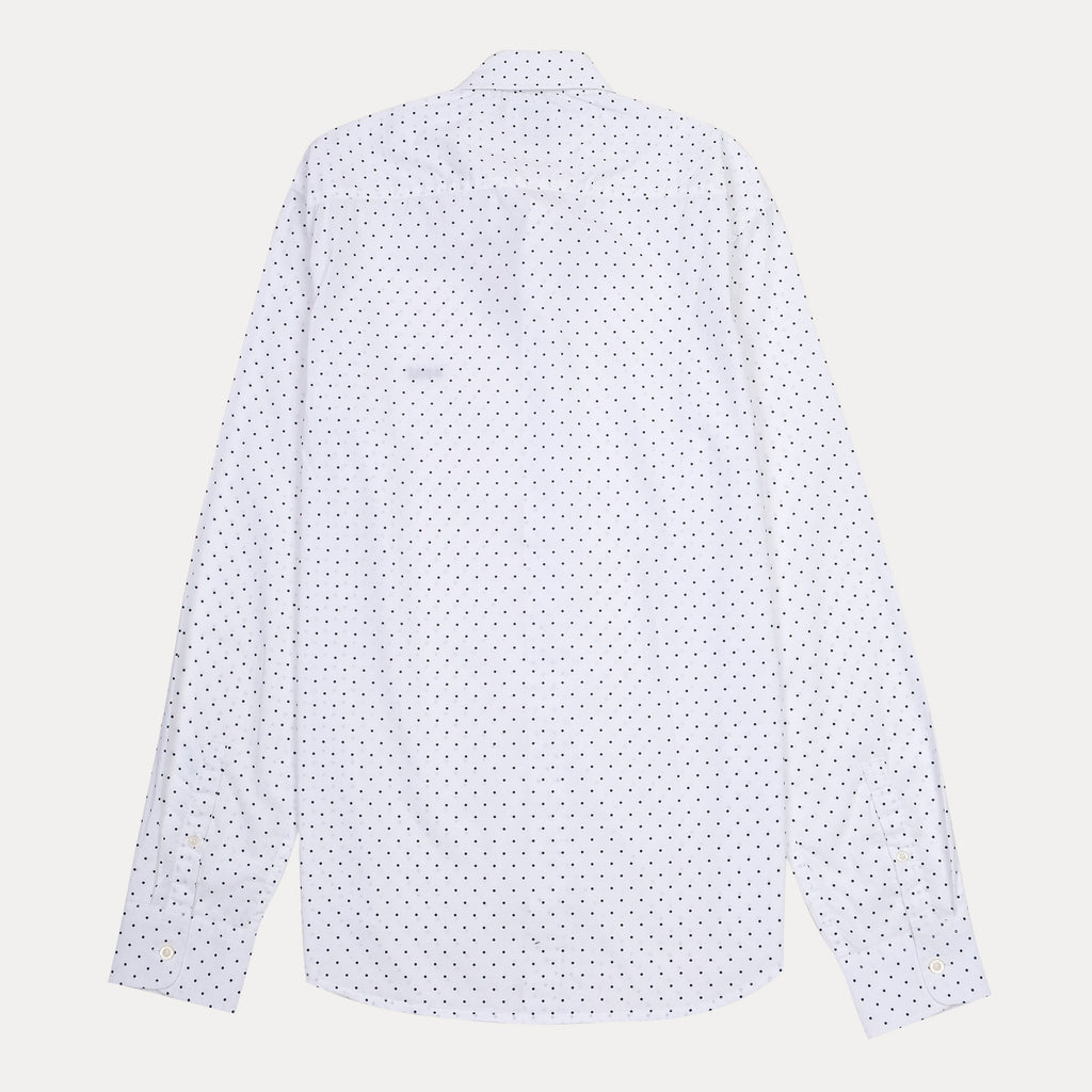 HUGO Dapper Dots Slim Fit Shirt in Crisp Cloud White