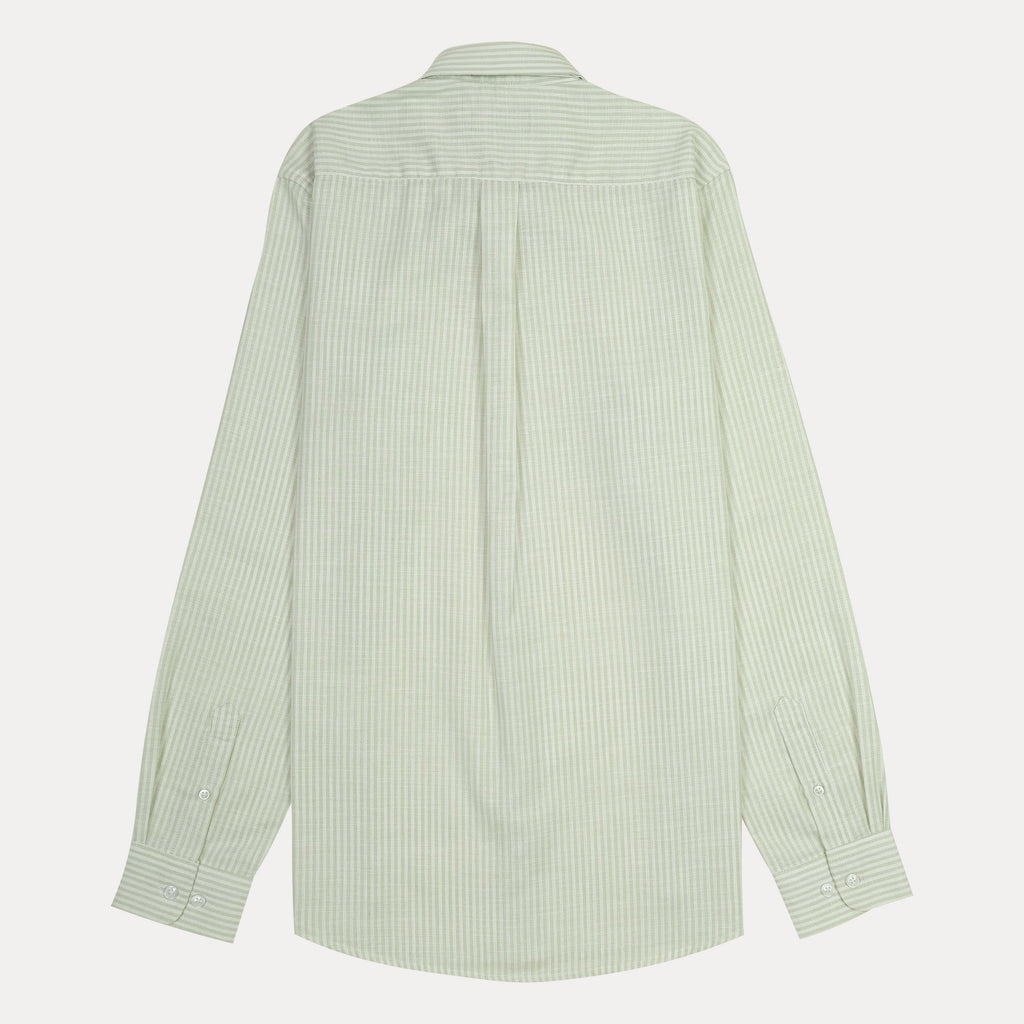 Polo Ralph Lauren Classic Fit Whispering Green Striped Linen Shirt